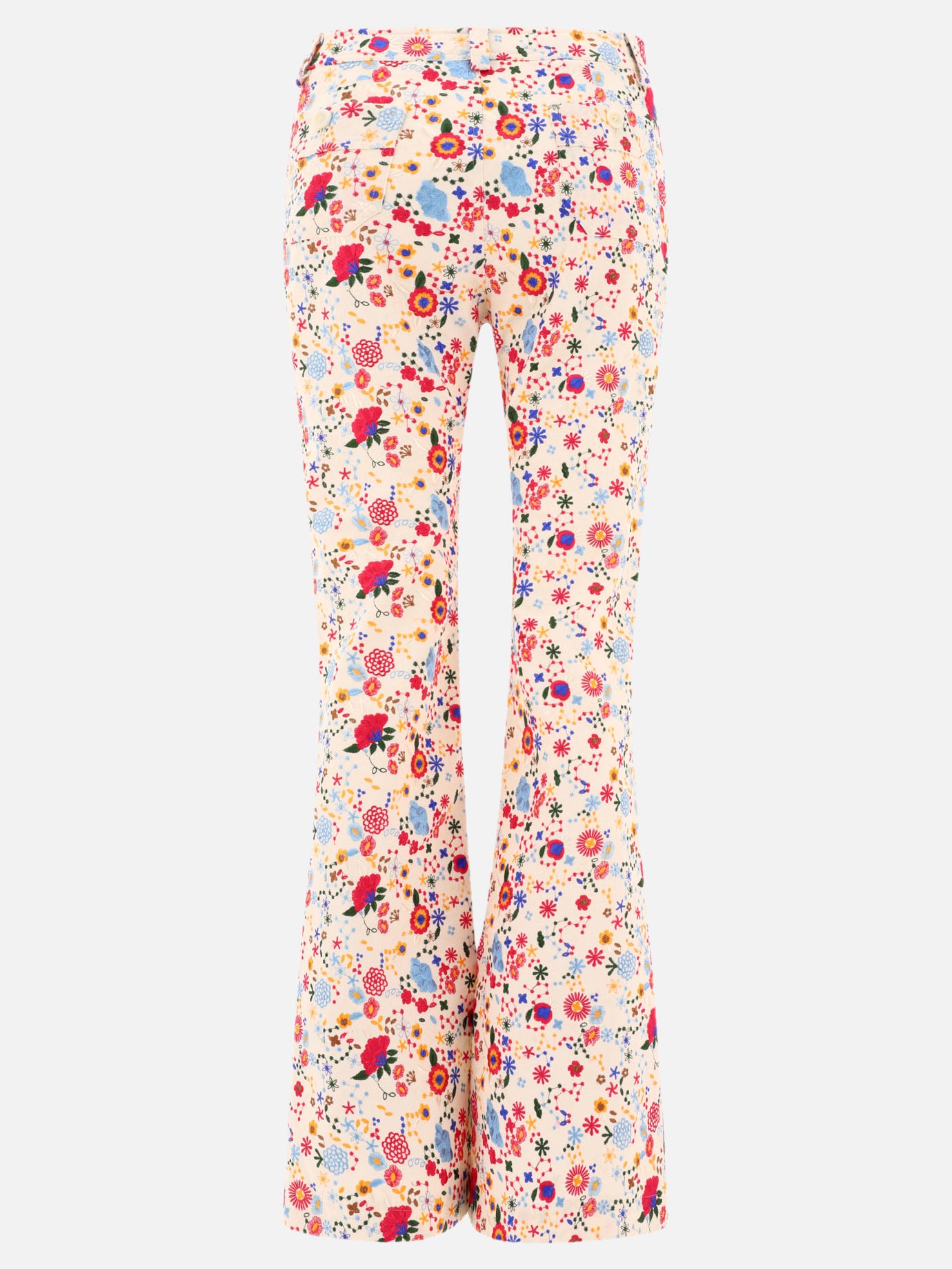 Ines De La Fressange Pantaloni con ricamo "Charlotte" 19146131_36 Bianco 2