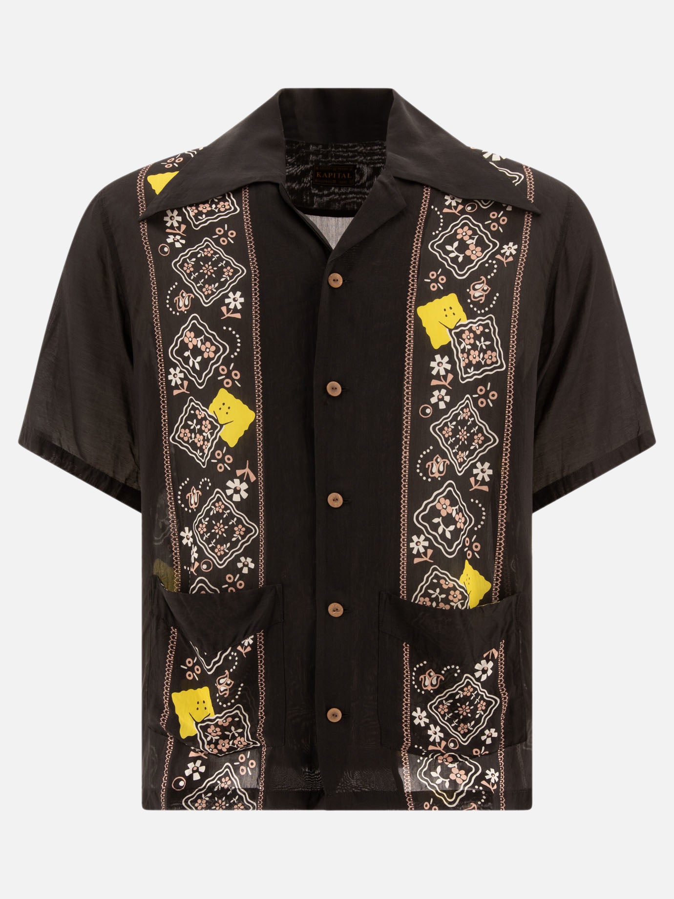 KAPITAL Camicia "Gauze Bandana Patchwork" 14453481_2 Black 1