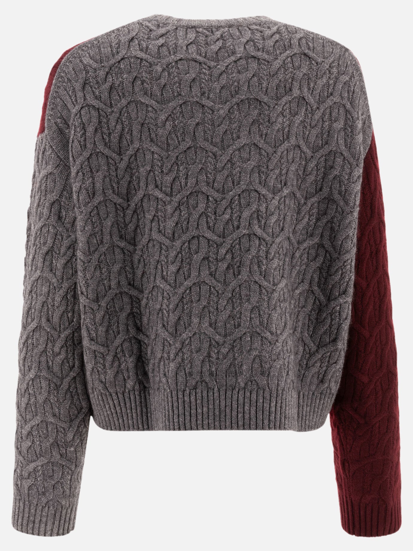 Ganni Maglione girocollo bi-color 15190232_S/M Bordeaux 2