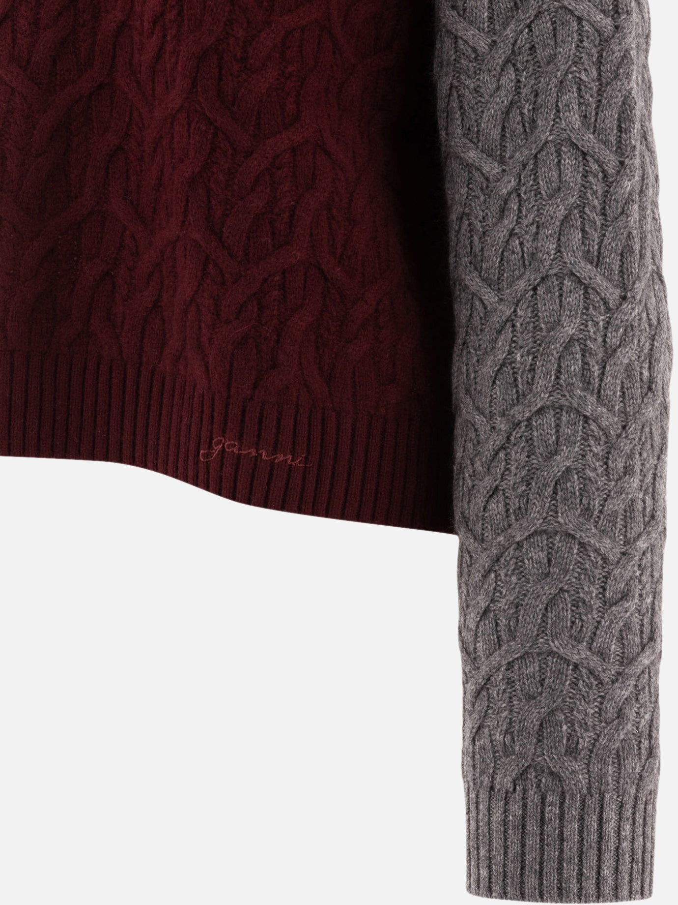 Ganni Maglione girocollo bi-color 15190232_S/M Bordeaux 4