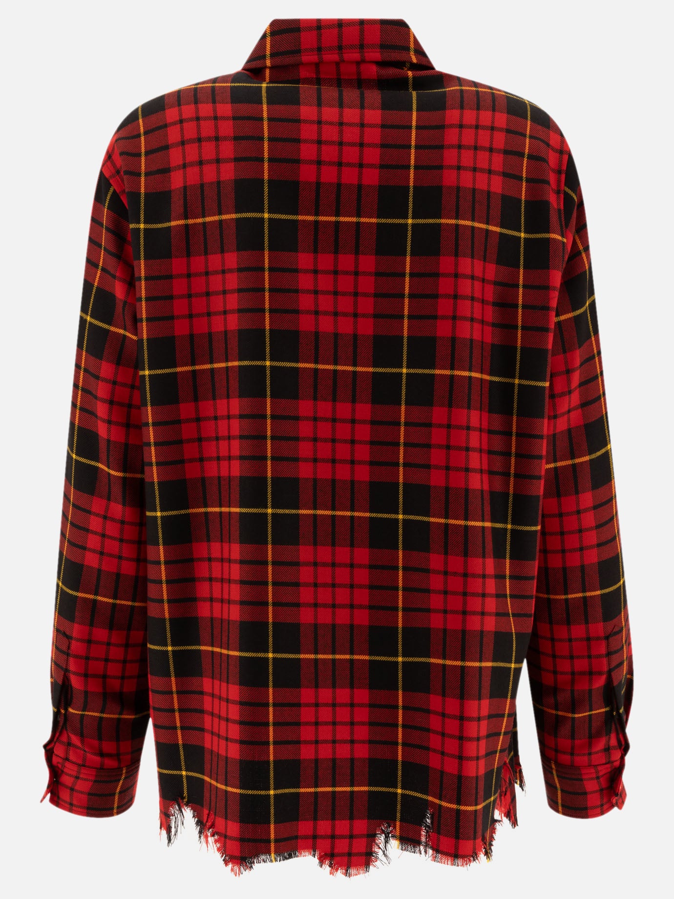 Alexander McQueen Distressed tartan overshirt 10639352_15.5 Red 2