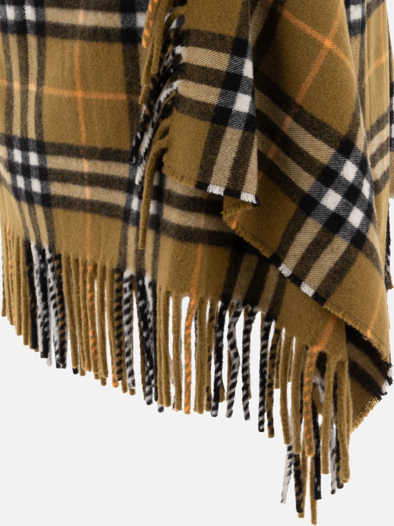 Burberry Gonna stile sciarpa in lana e cashmere Check 19535598_S Green 4