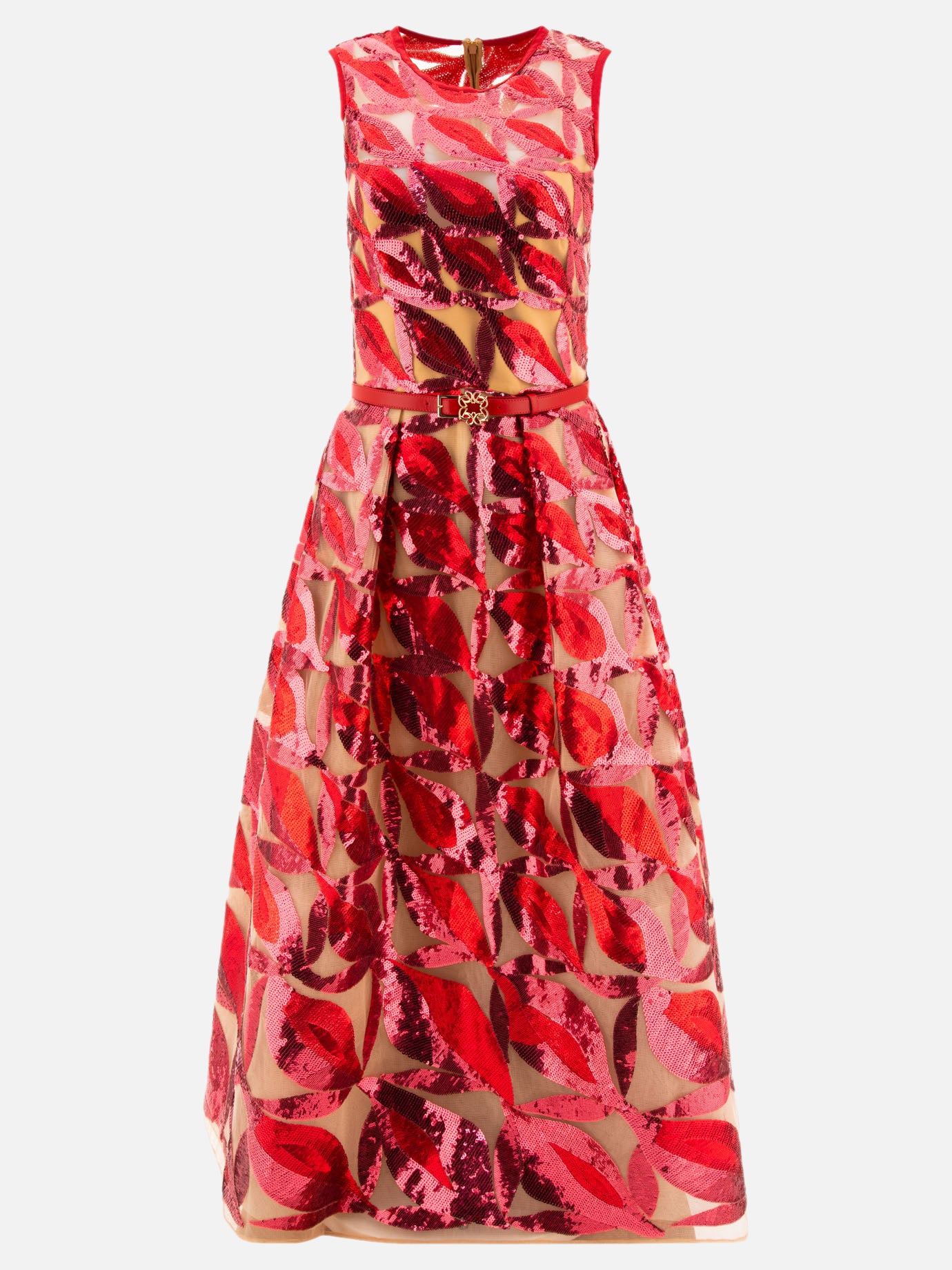 Elie Saab Embroidered tulle dress 12332943_38 Red 1