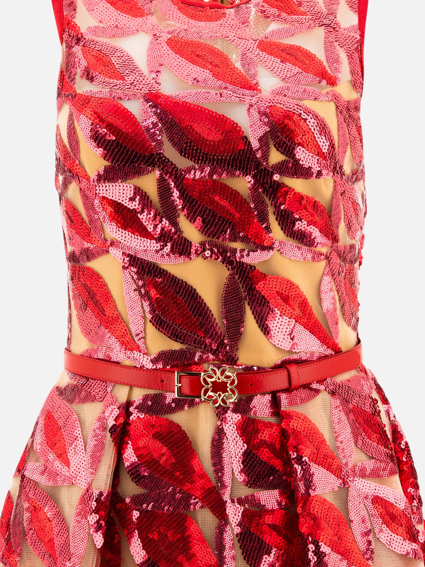 Elie Saab Embroidered tulle dress 12332943_38 Red 3