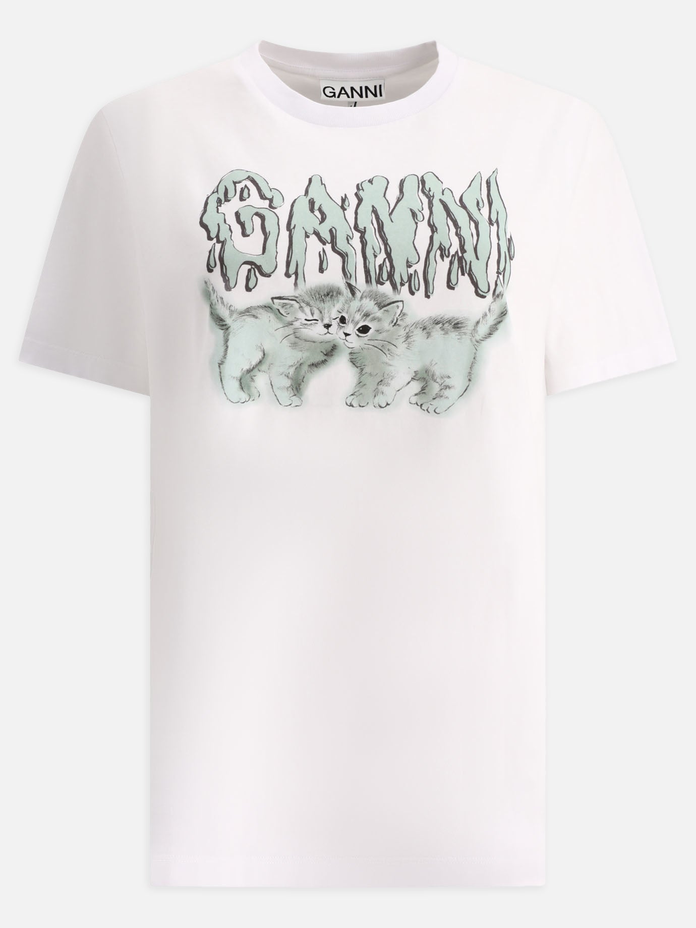 Ganni T-shirt "Love Cats" 14746522_XS White 1