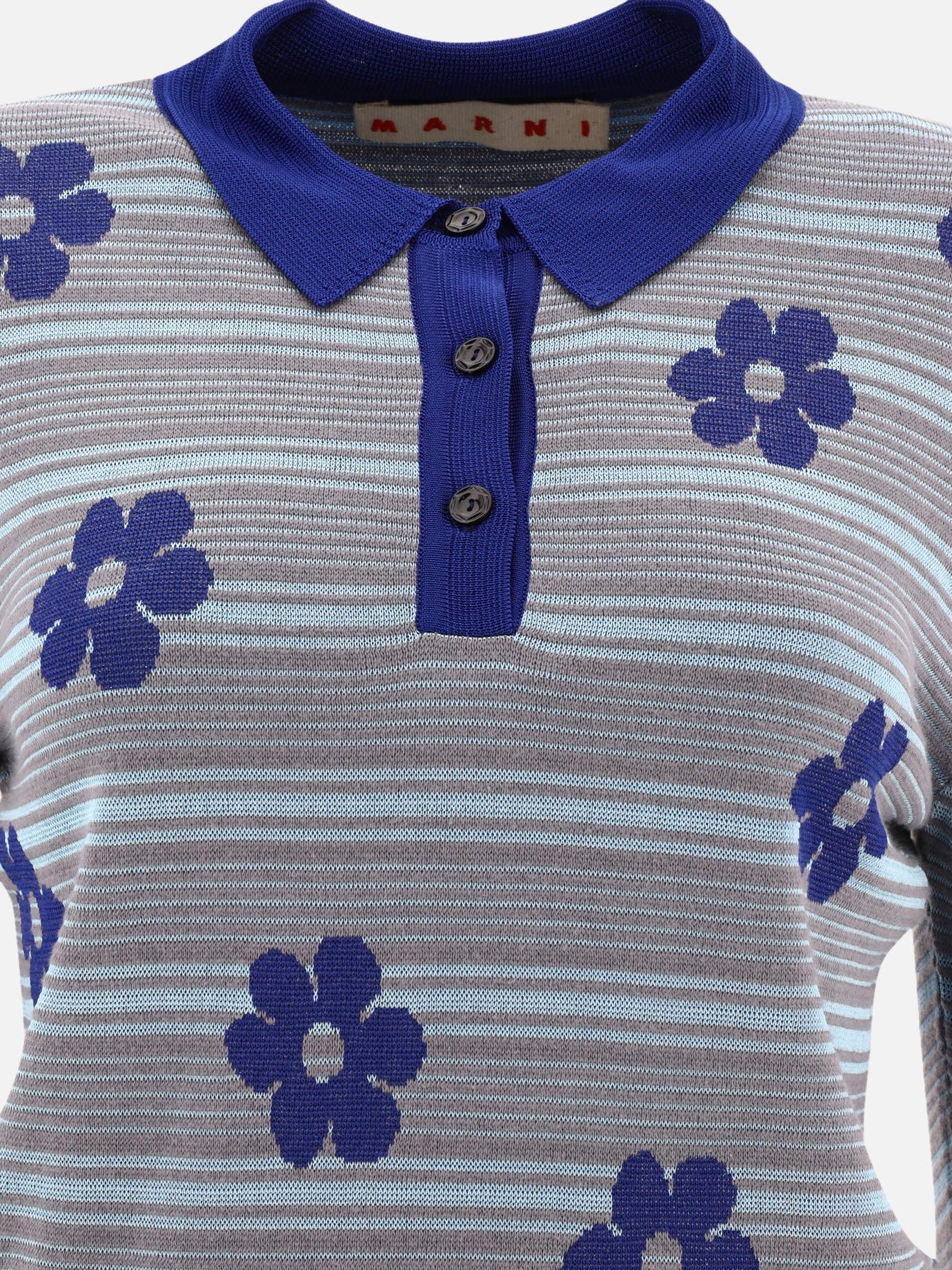 Marni Polo "Striped Flowers" 12440595_38 Light blue 3