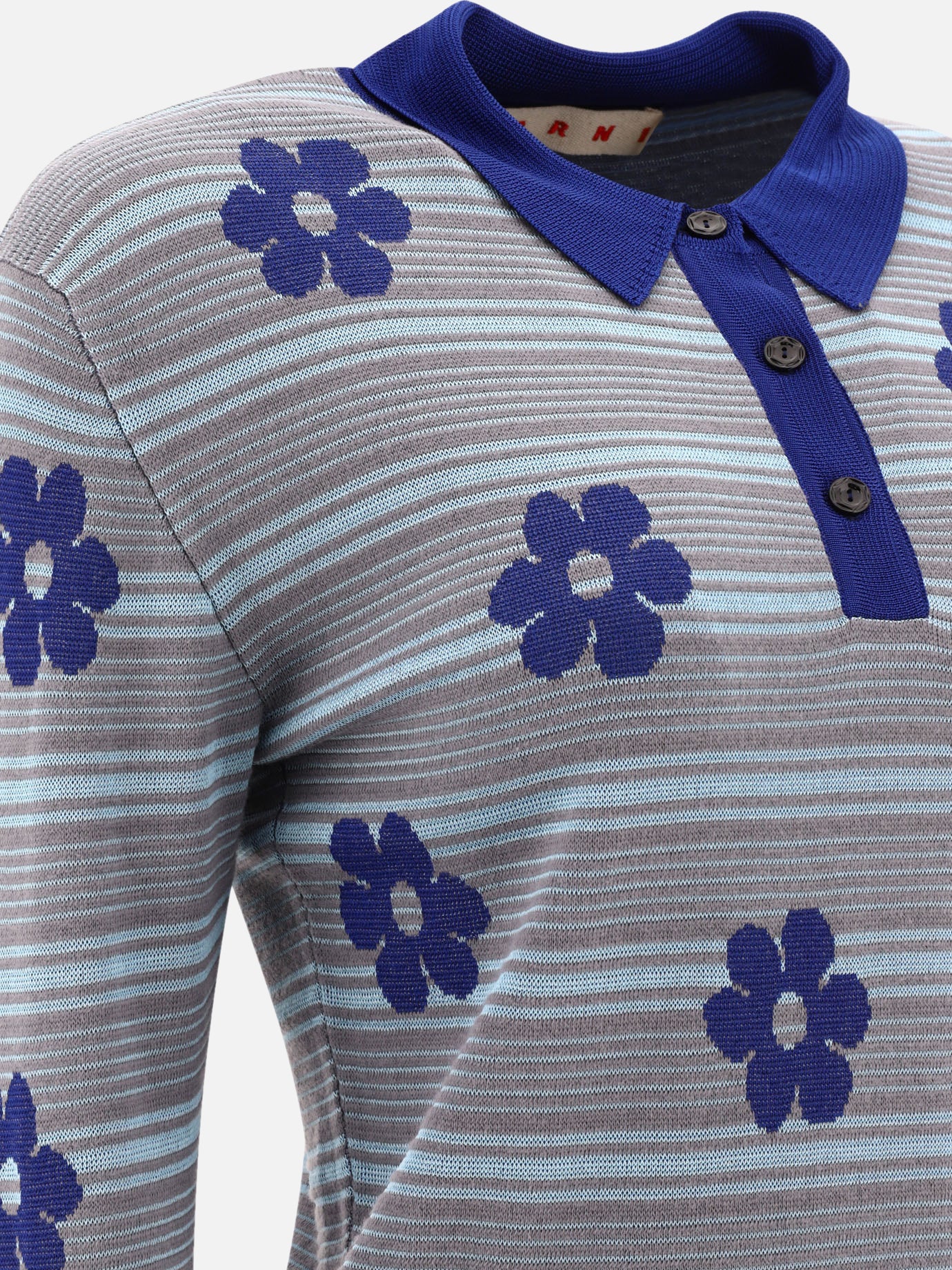 Marni Polo "Striped Flowers" 12440595_38 Light blue 4