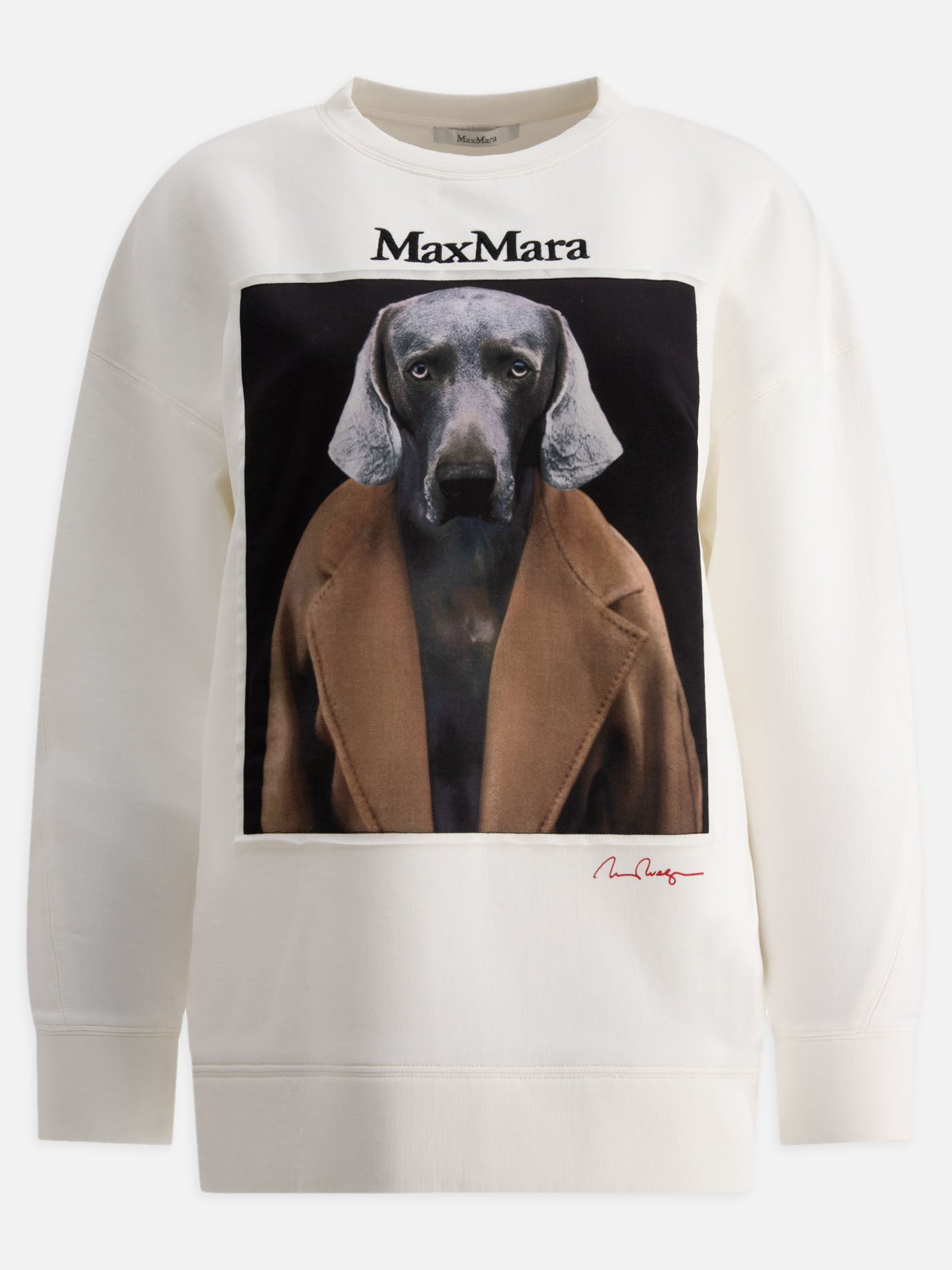 Max Mara Felpa con stampa Wegman 14498621_XS White 1