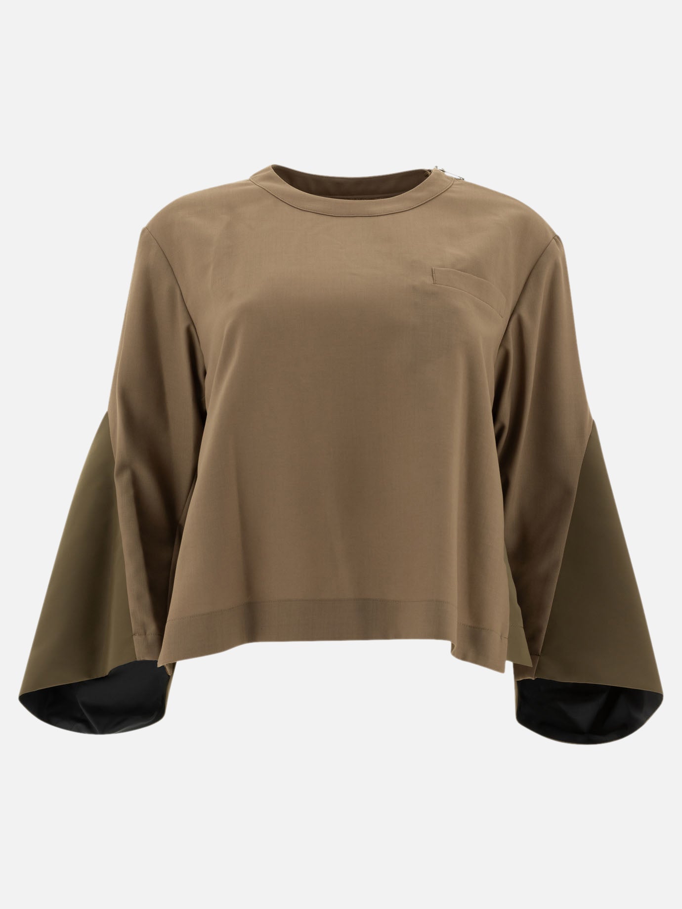Sacai Maglione "Suiting x Nylon Twill" 10287551_1 Beige 1