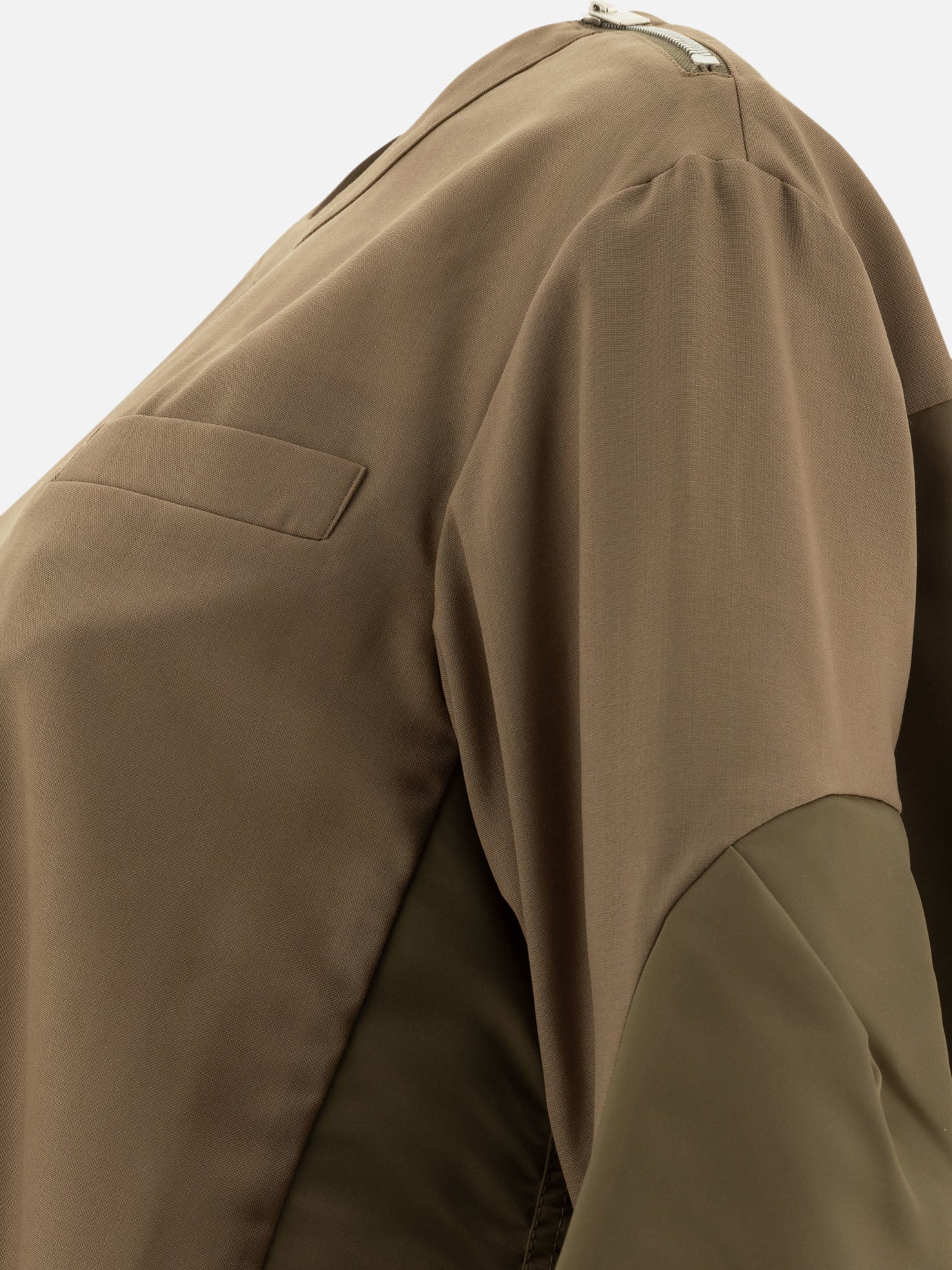 Sacai Maglione "Suiting x Nylon Twill" 10287551_1 Beige 4