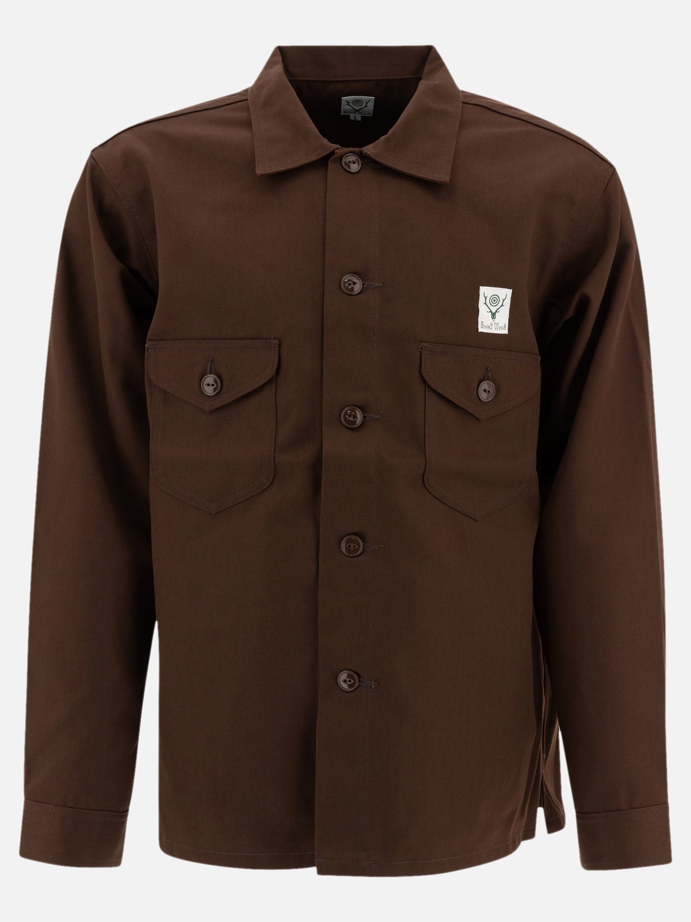 South2 West8 "Smokey" overshirt 13120073_S Brown 1