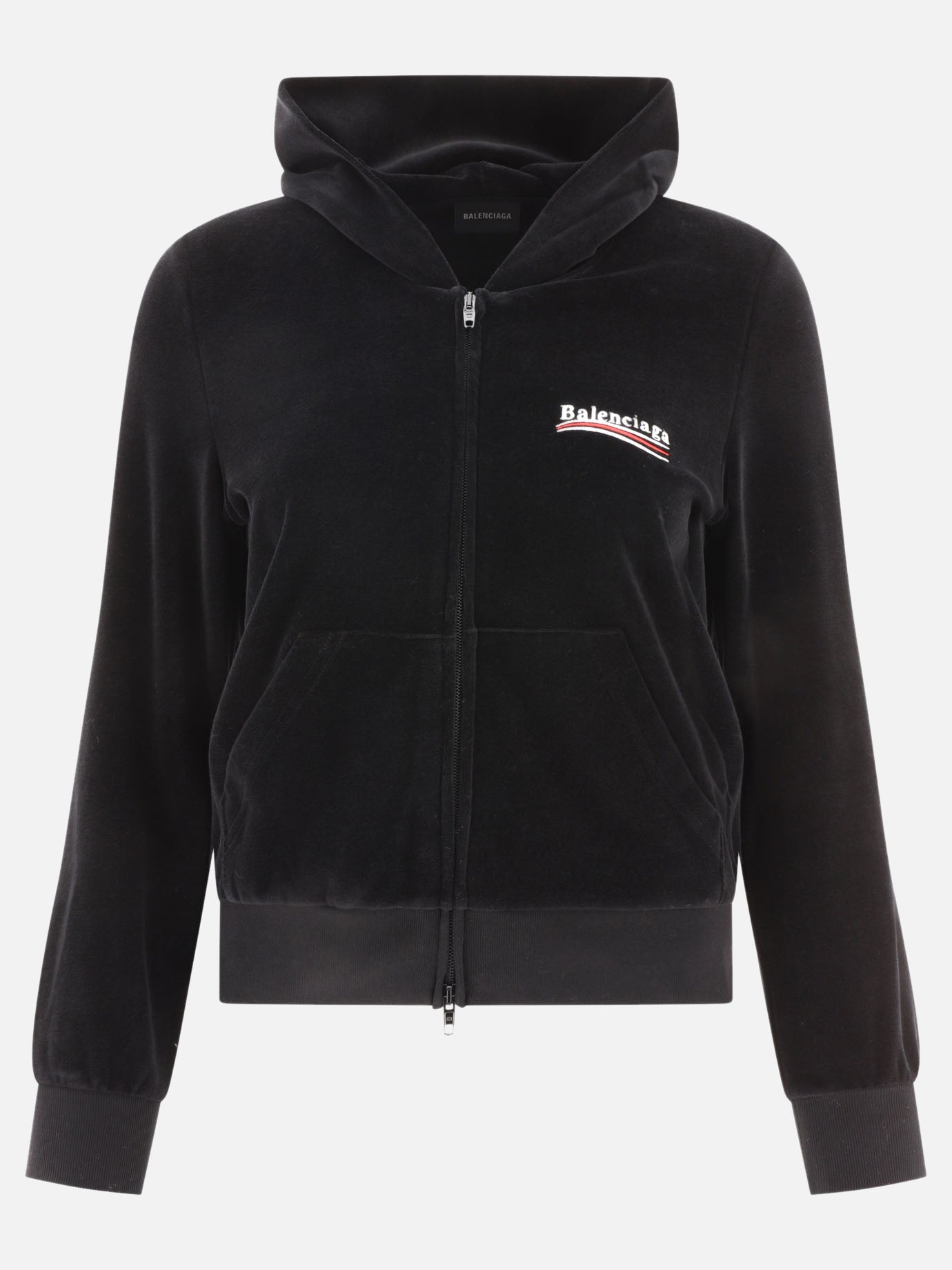 Full zip sweatshirts 100% cotton  Black - Balenciaga Women | PDP | VIETTI Online Store | Zoom-Modal
