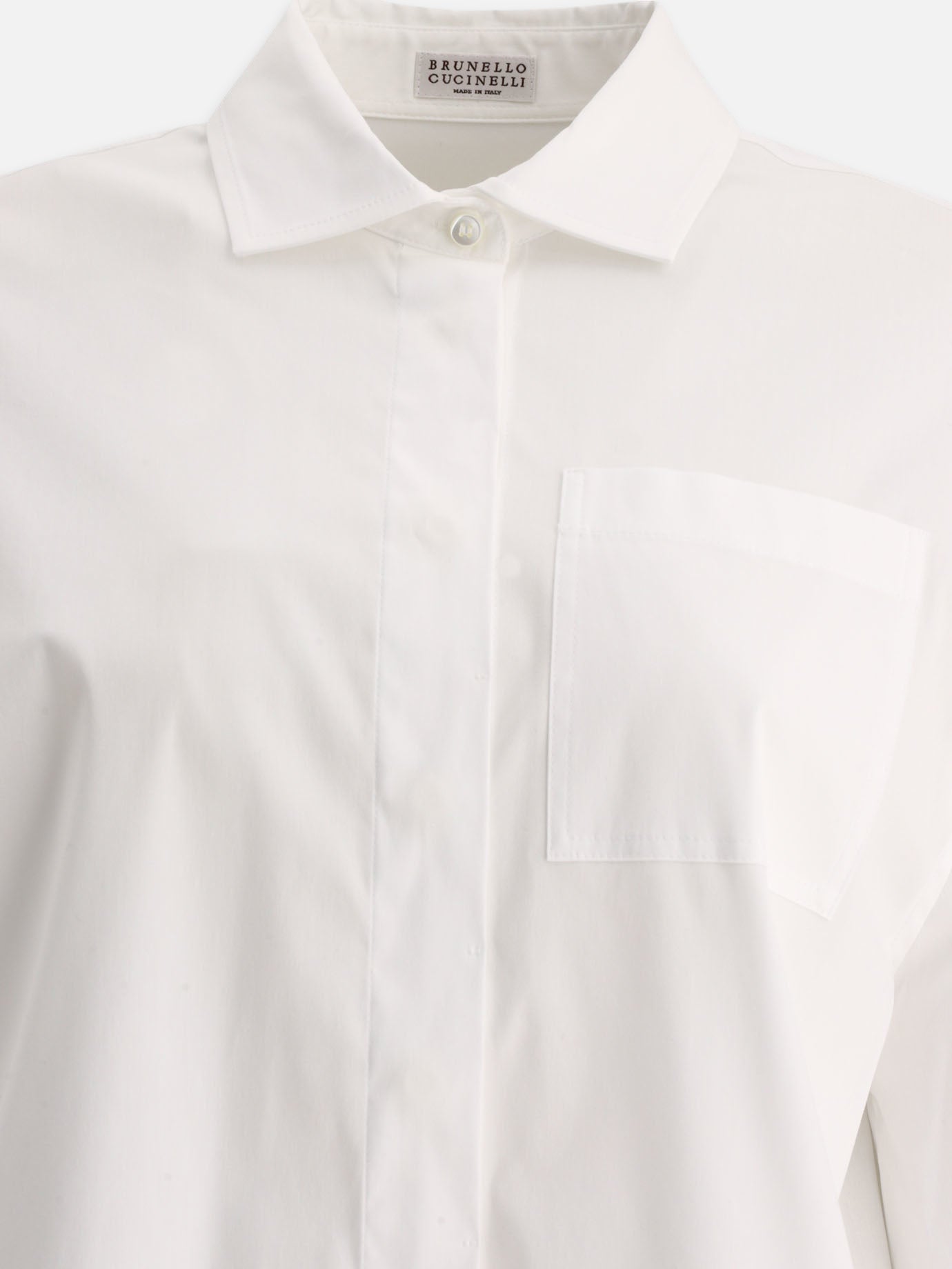 Poplin shirt with shiny cuff details