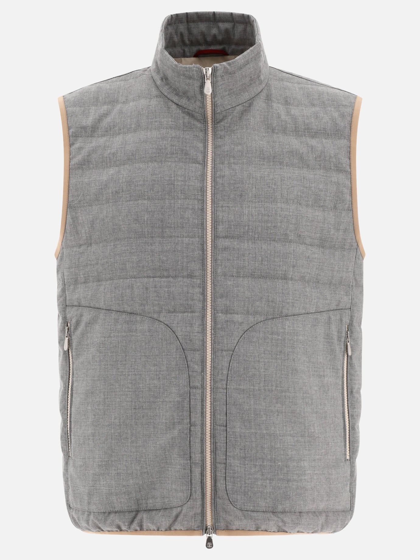 Vest jackets 100% wool - Padding: down and feathers  Grey - Brunello Cucinelli Men | PDP | VIETTI Online Store | thumbnail