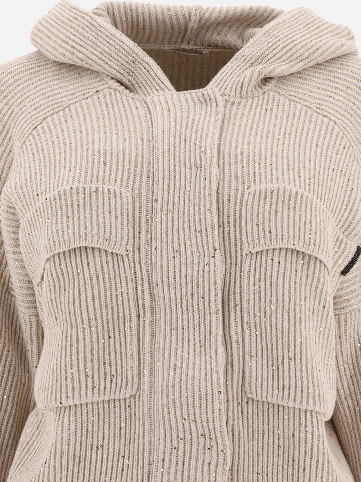 Cardigans 96% cotton 4% polyester  Beige - Brunello Cucinelli Women | PDP | VIETTI Online Store | Zoom-Modal_3
