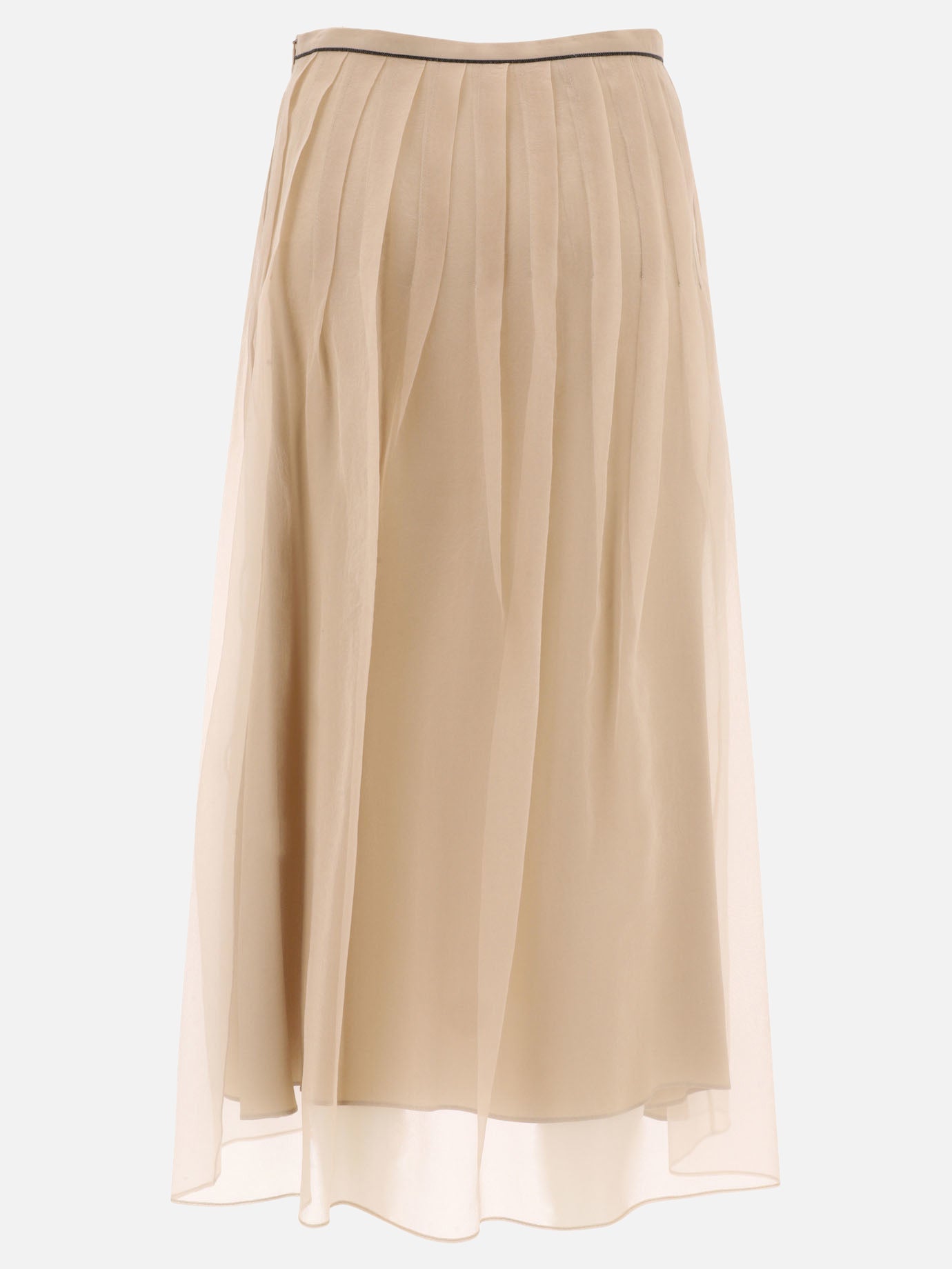 Long skirts 100% silk  Beige - Brunello Cucinelli Women | PDP | VIETTI Online Store | thumbnail_2