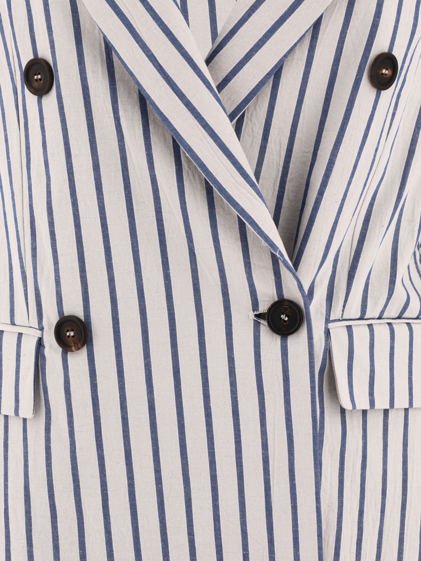 Blazers 95% cotton 3% linen 2% ramie  Light blue - Brunello Cucinelli Women | PDP | VIETTI Online Store | thumbnail_3