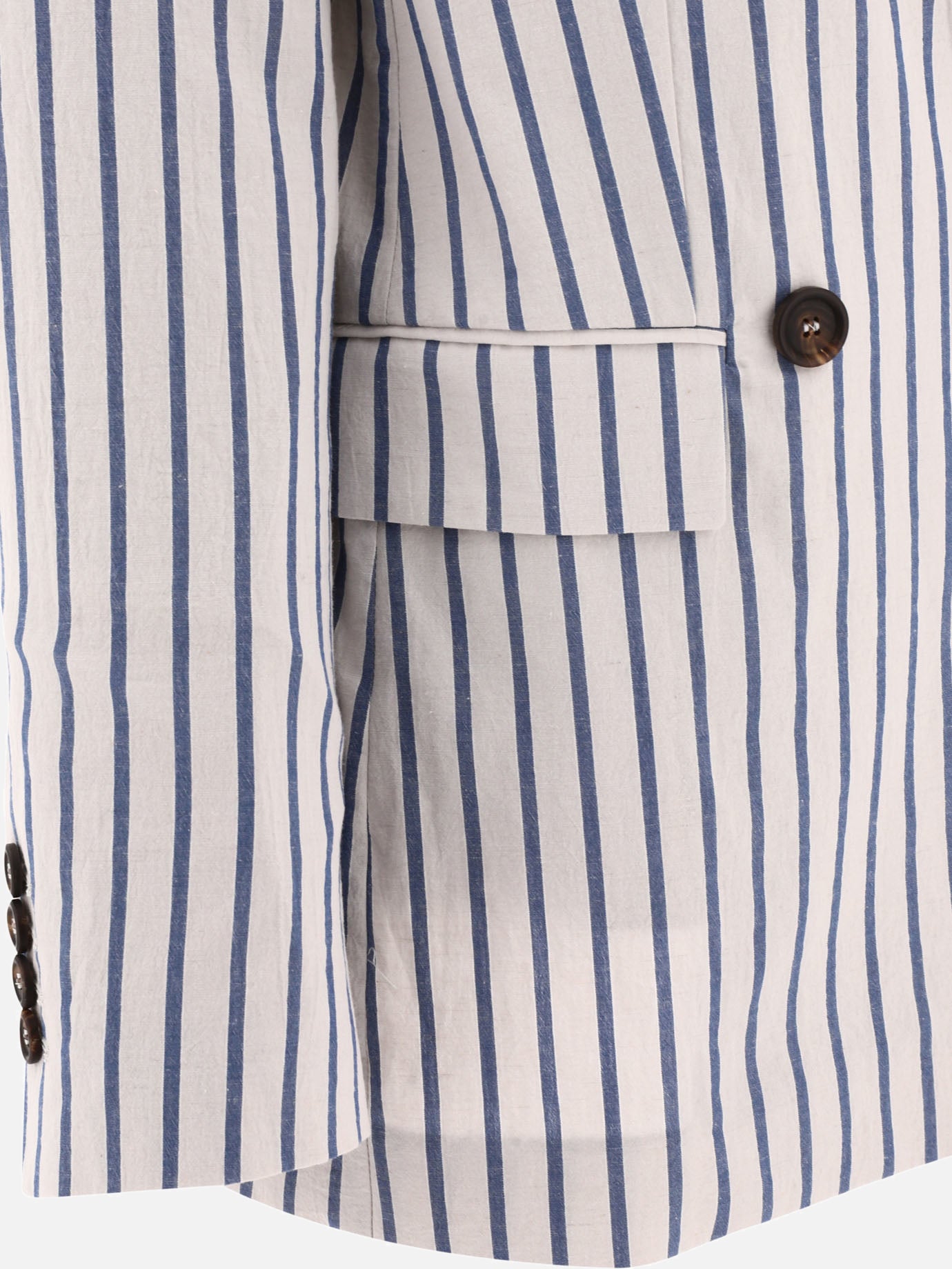 Blazers 95% cotton 3% linen 2% ramie  Light blue - Brunello Cucinelli Women | PDP | VIETTI Online Store | thumbnail_4