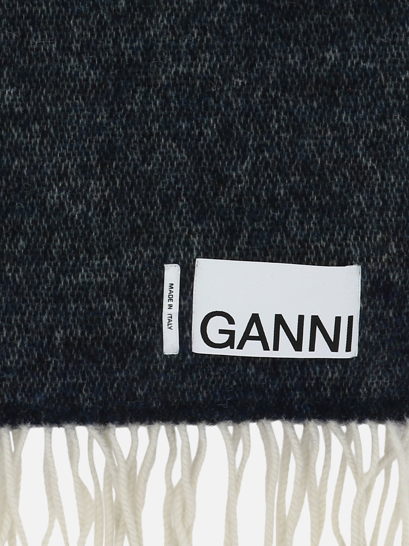 Fringed scarves 48% recycled wool 14% polyester 14% polyamide 13% acrylic 11% alpaca  Brown - Ganni Women | PDP | VIETTI Online Store | Zoom-Modal_2
