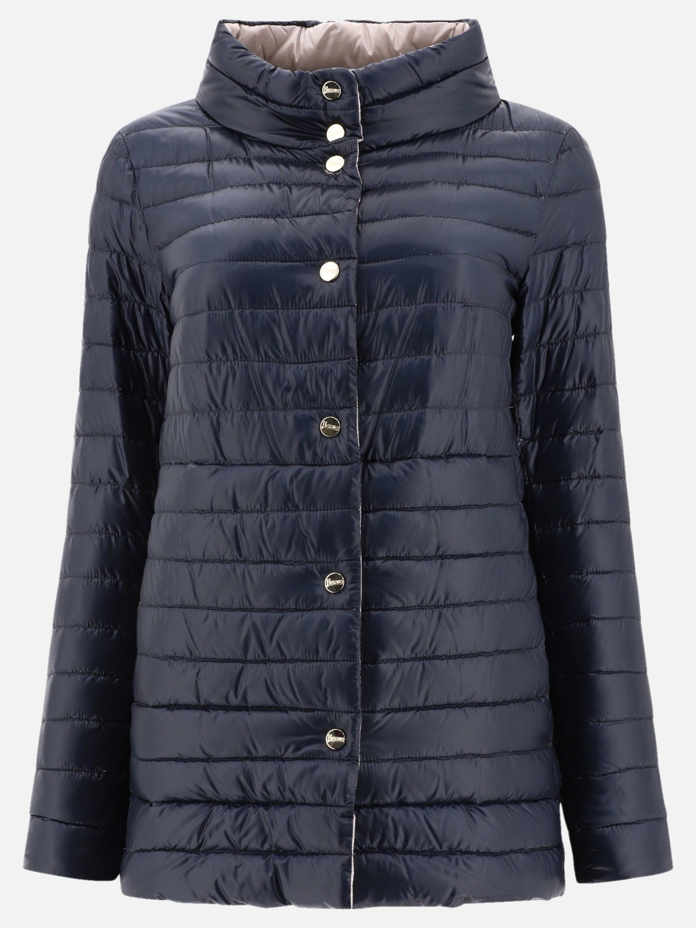 Down jackets 100% polyamide - Padding: down and feathers  Blue - Herno Women | PDP | VIETTI Online Store | thumbnail