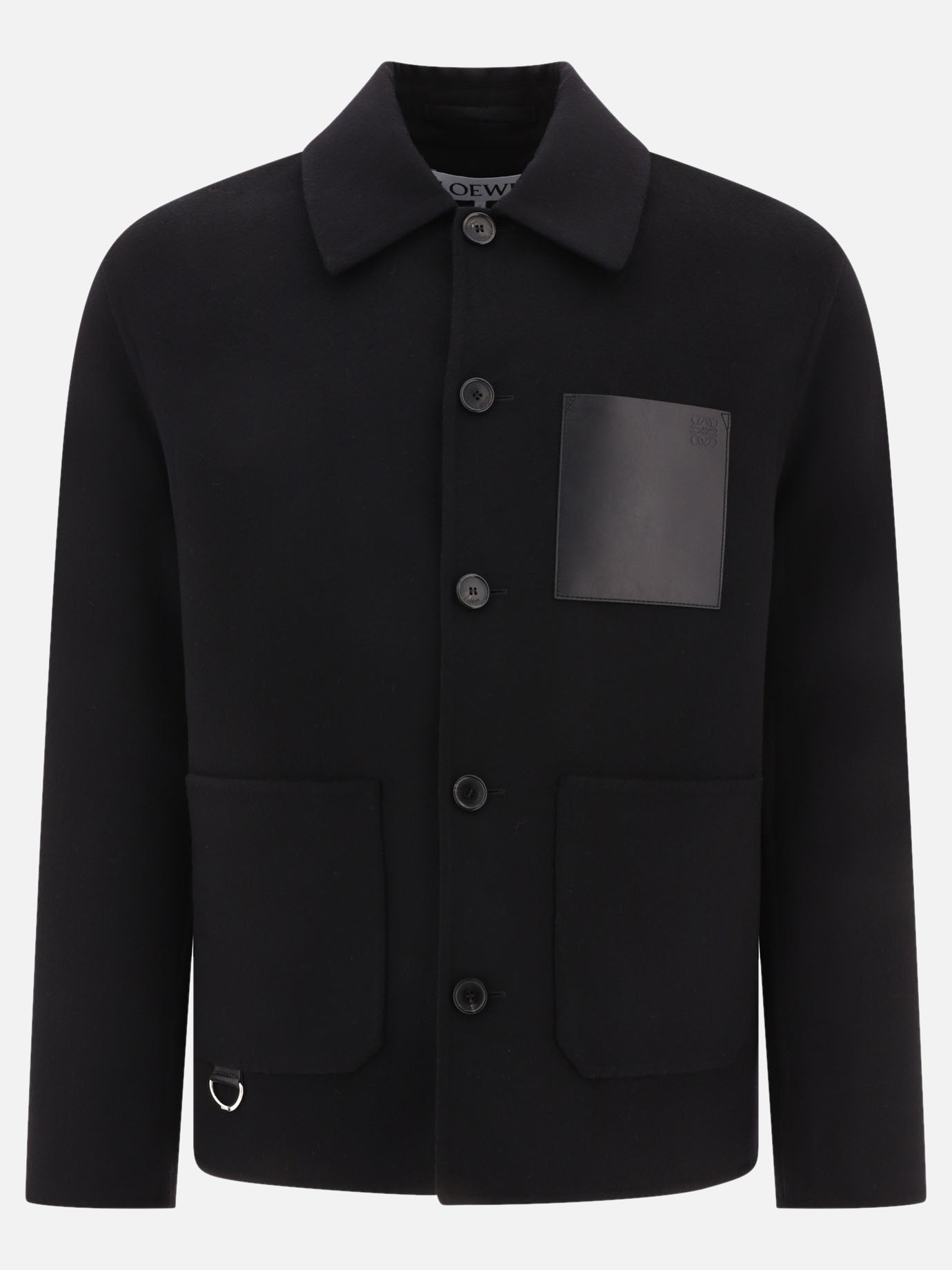 Short coats 72% wool 20% leather 8% cashmere  Black - Loewe Men | PDP | VIETTI Online Store | Zoom-Modal
