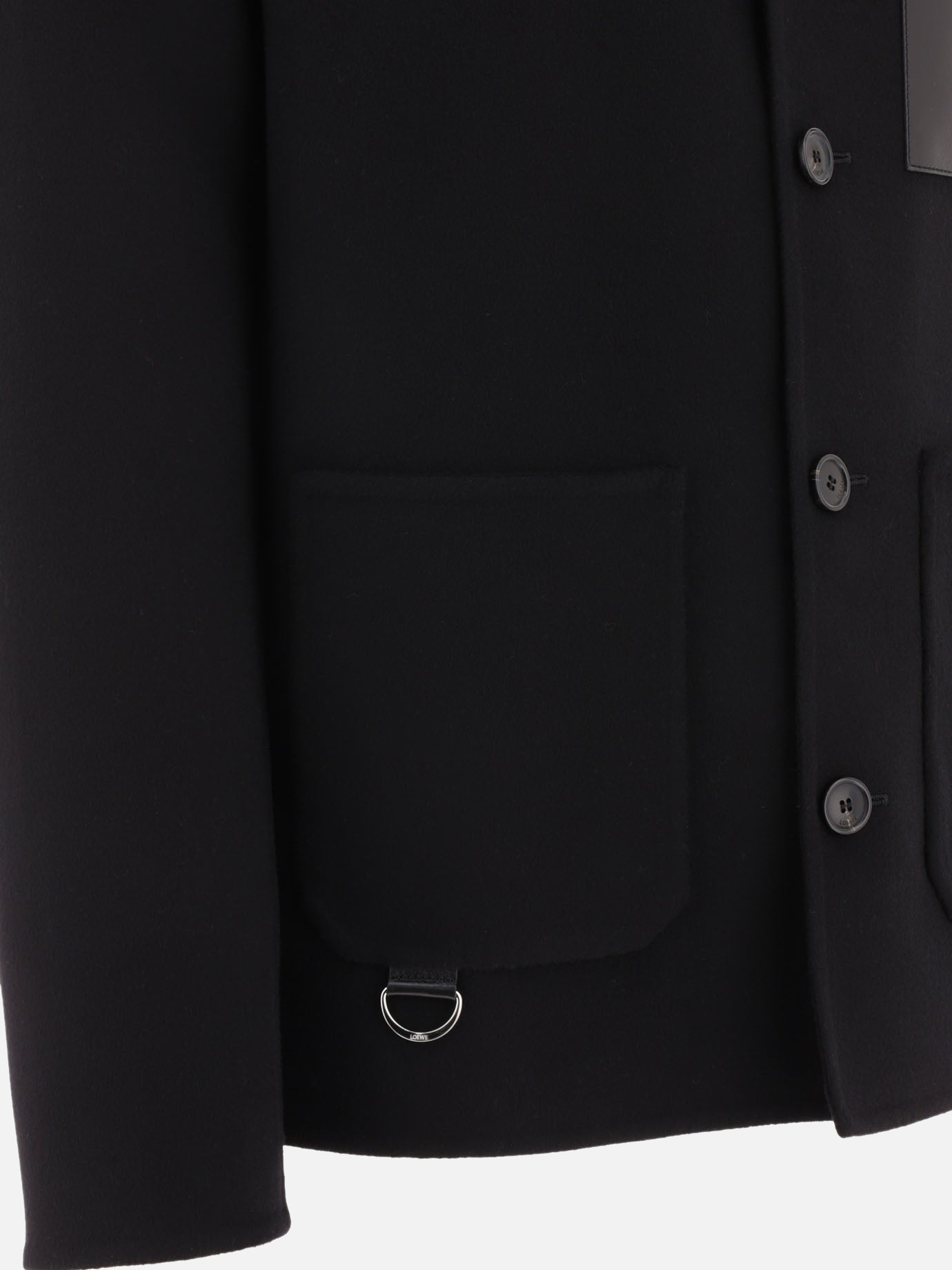 Short coats 72% wool 20% leather 8% cashmere  Black - Loewe Men | PDP | VIETTI Online Store | Zoom-Modal_4
