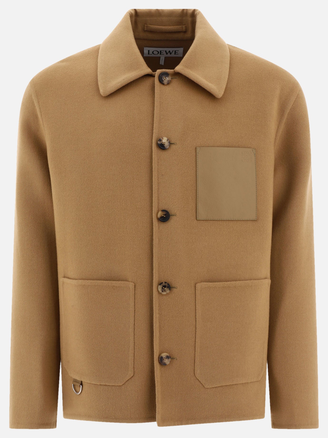 Short coats 72% wool 18% cashmere 10% leather  Beige - Loewe Men | PDP | VIETTI Online Store | thumbnail