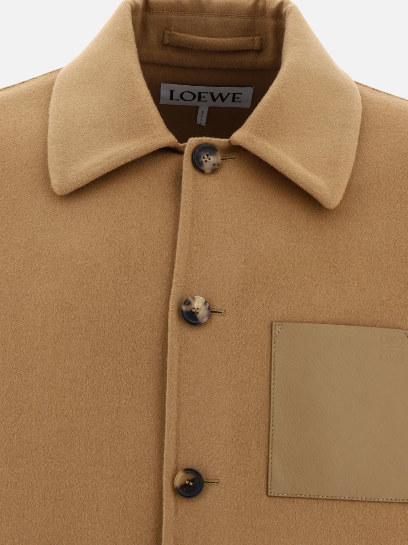 Short coats 72% wool 18% cashmere 10% leather  Beige - Loewe Men | PDP | VIETTI Online Store | thumbnail_3