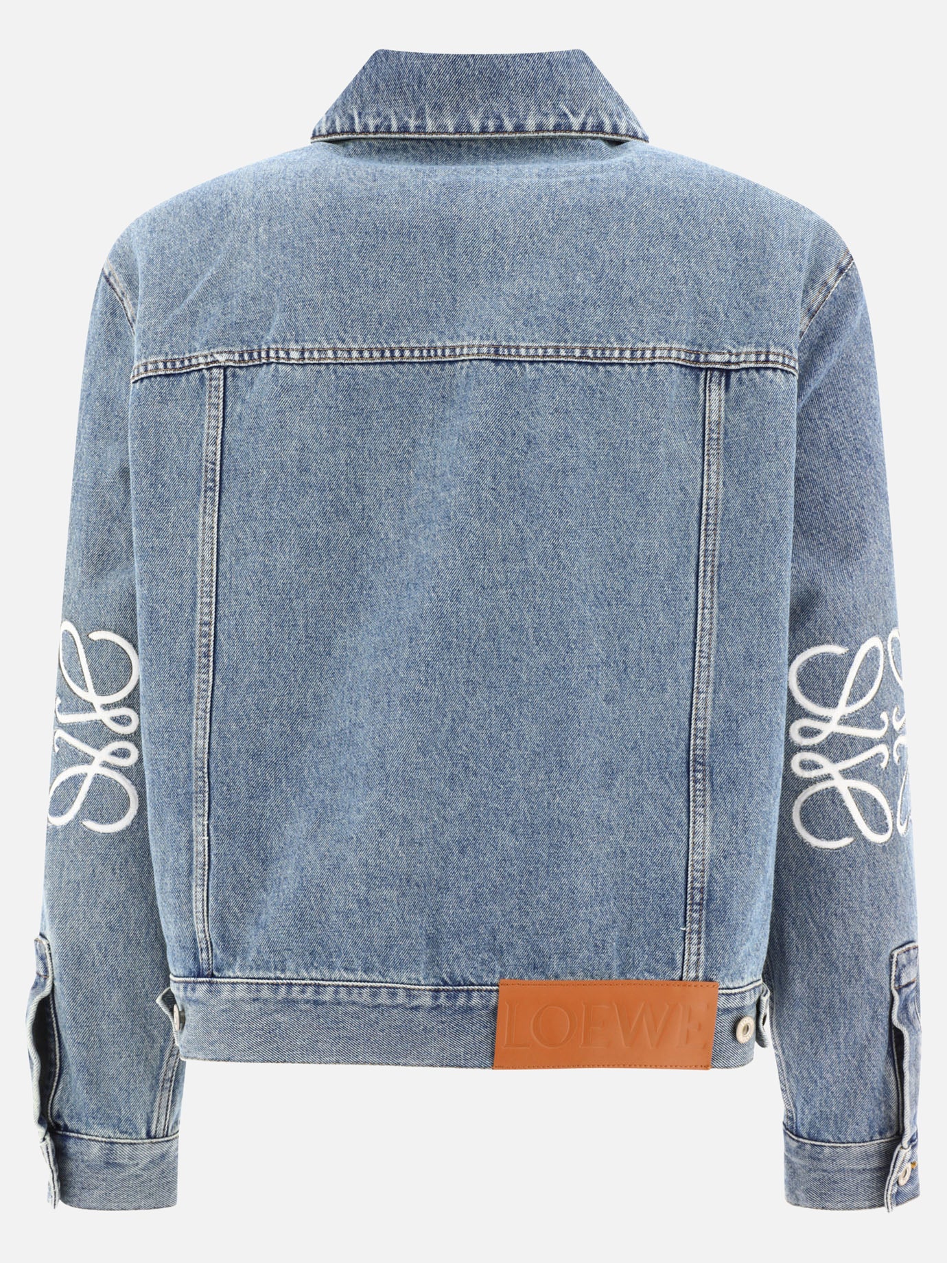 Denim jackets 95% cotton 5% leather  Blue - Loewe Men | PDP | VIETTI Online Store | thumbnail_2