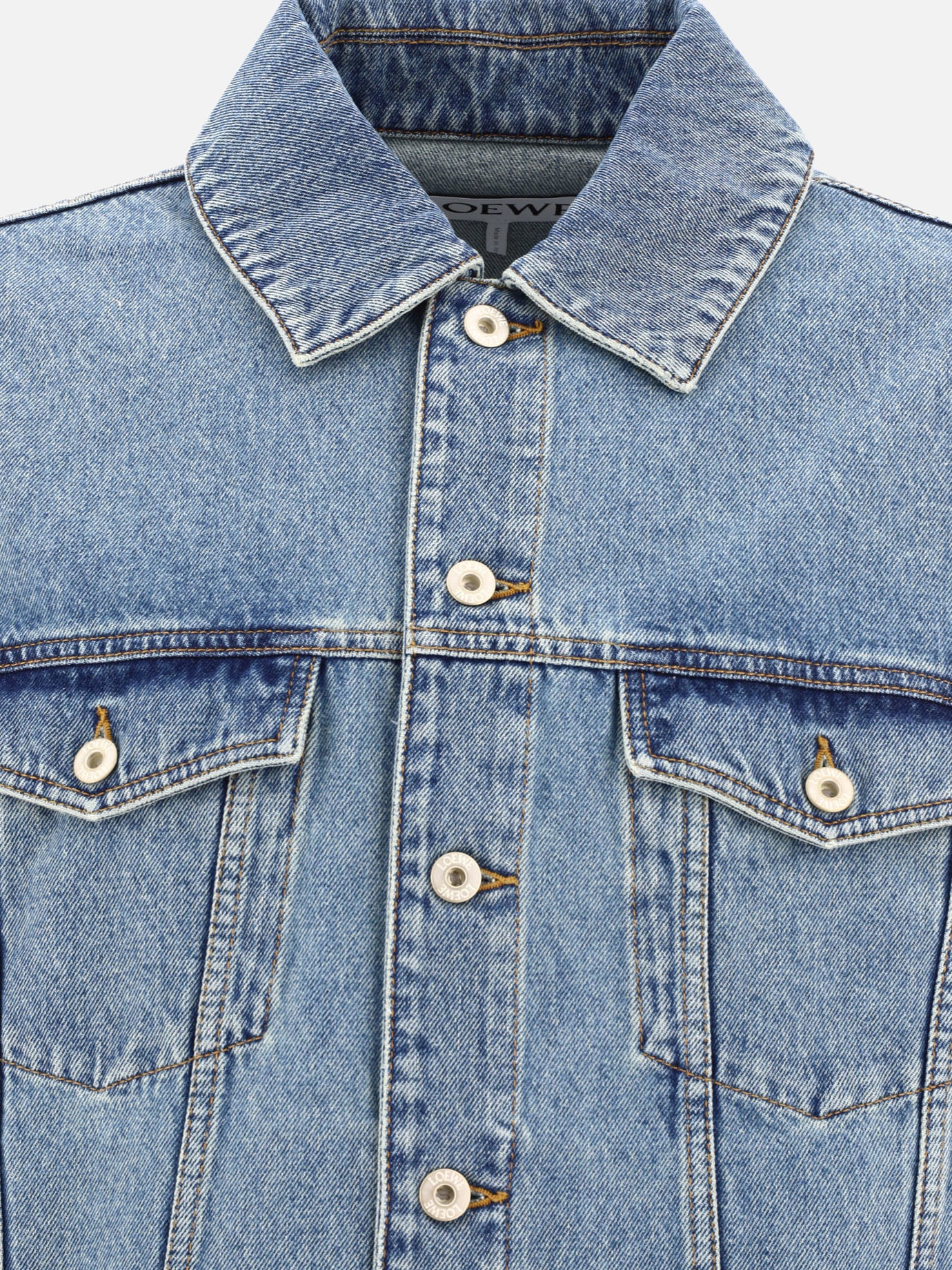 Denim jackets 95% cotton 5% leather  Blue - Loewe Men | PDP | VIETTI Online Store | thumbnail_3