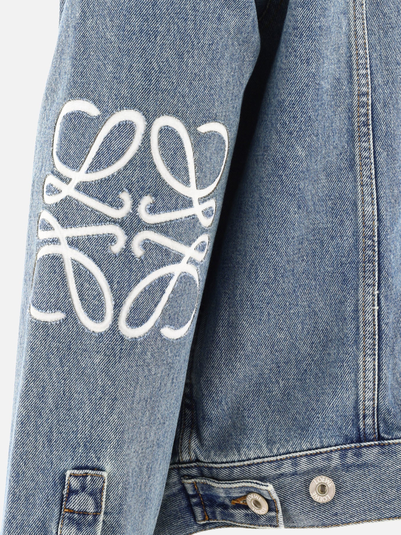 Denim jackets 95% cotton 5% leather  Blue - Loewe Men | PDP | VIETTI Online Store | thumbnail_4