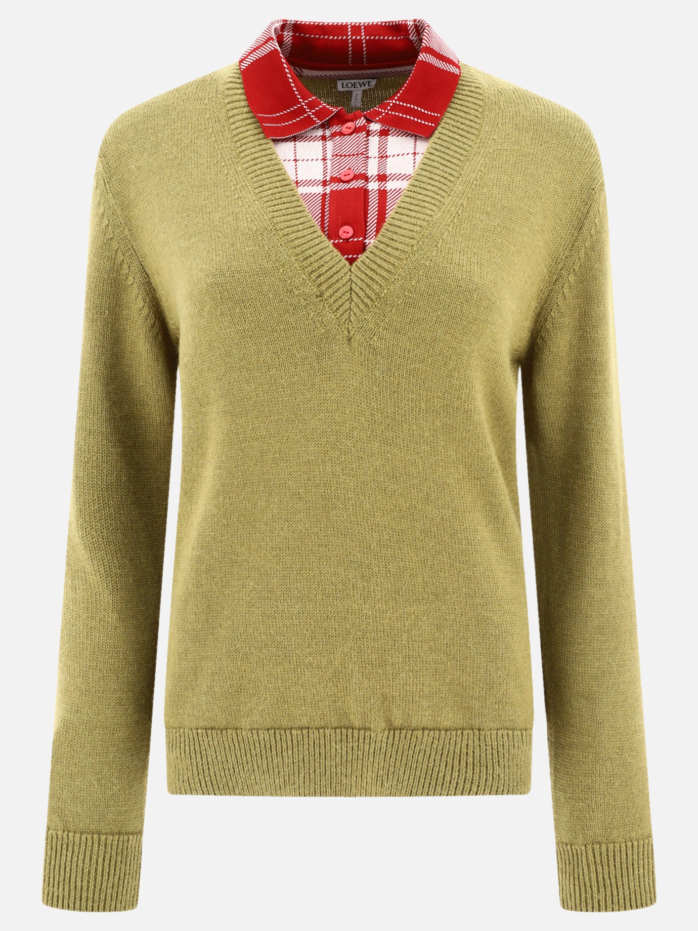 V neck sweaters Solid colour  Green - Loewe Women | PDP | VIETTI Online Store | Zoom-Modal
