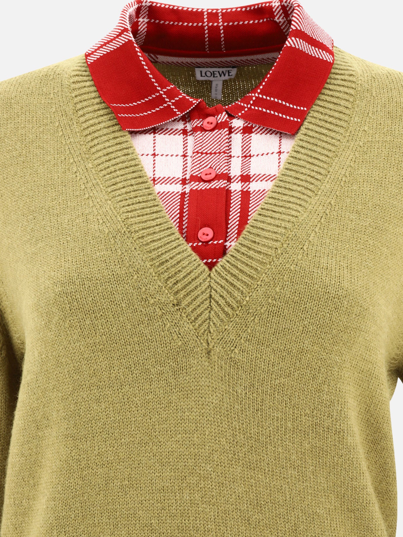 V neck sweaters Solid colour  Green - Loewe Women | PDP | VIETTI Online Store | thumbnail_3