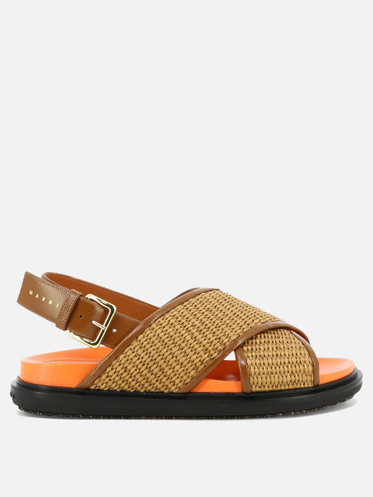 Flat sandals 52% cotton 48% polyamide - 100% rubber  Brown - Marni Women | PLP | VIETTI Online Store 

