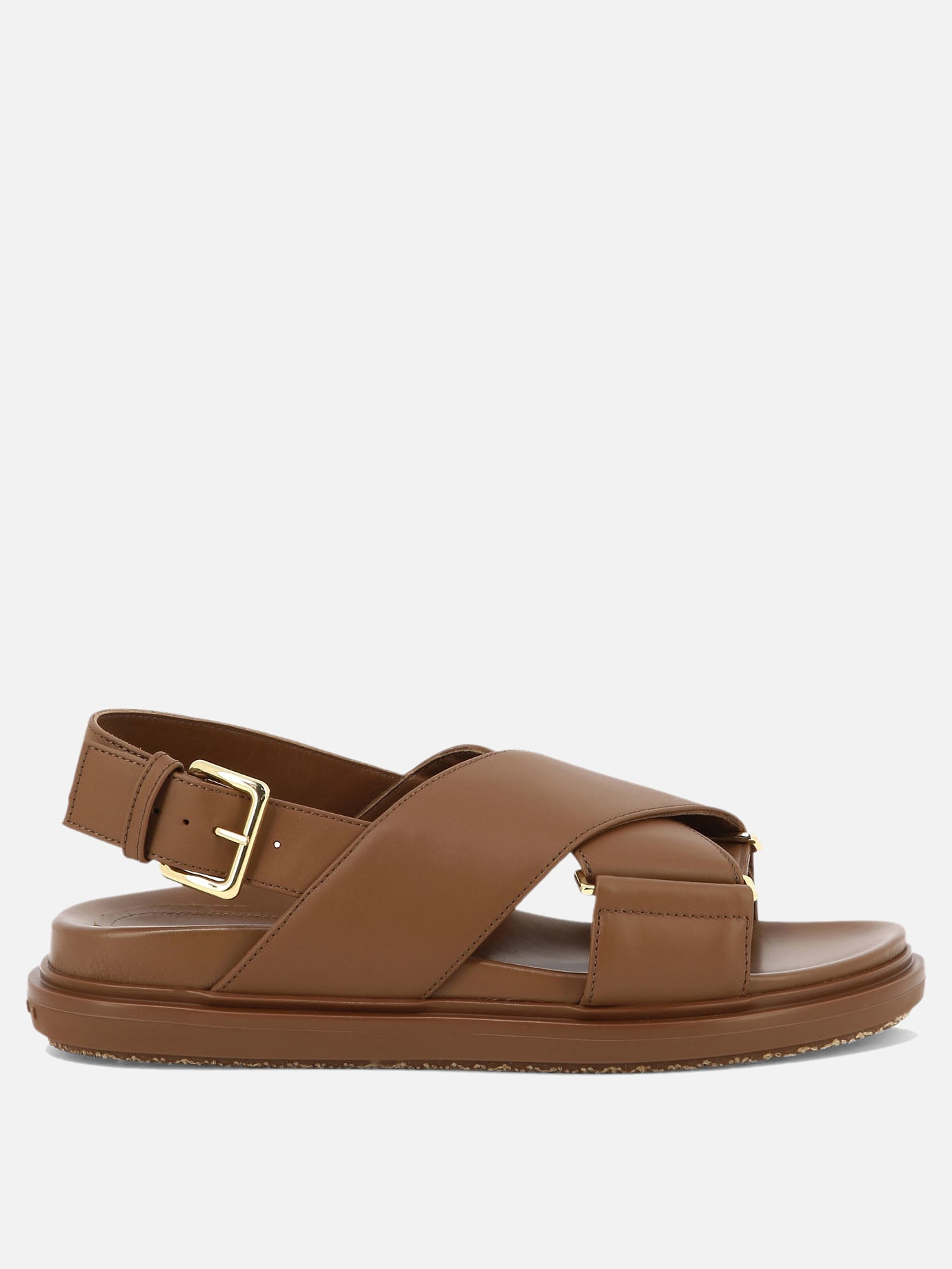 Flat sandals 100% leather - 100% rubber  Brown - Marni Women | PDP | VIETTI Online Store | thumbnail