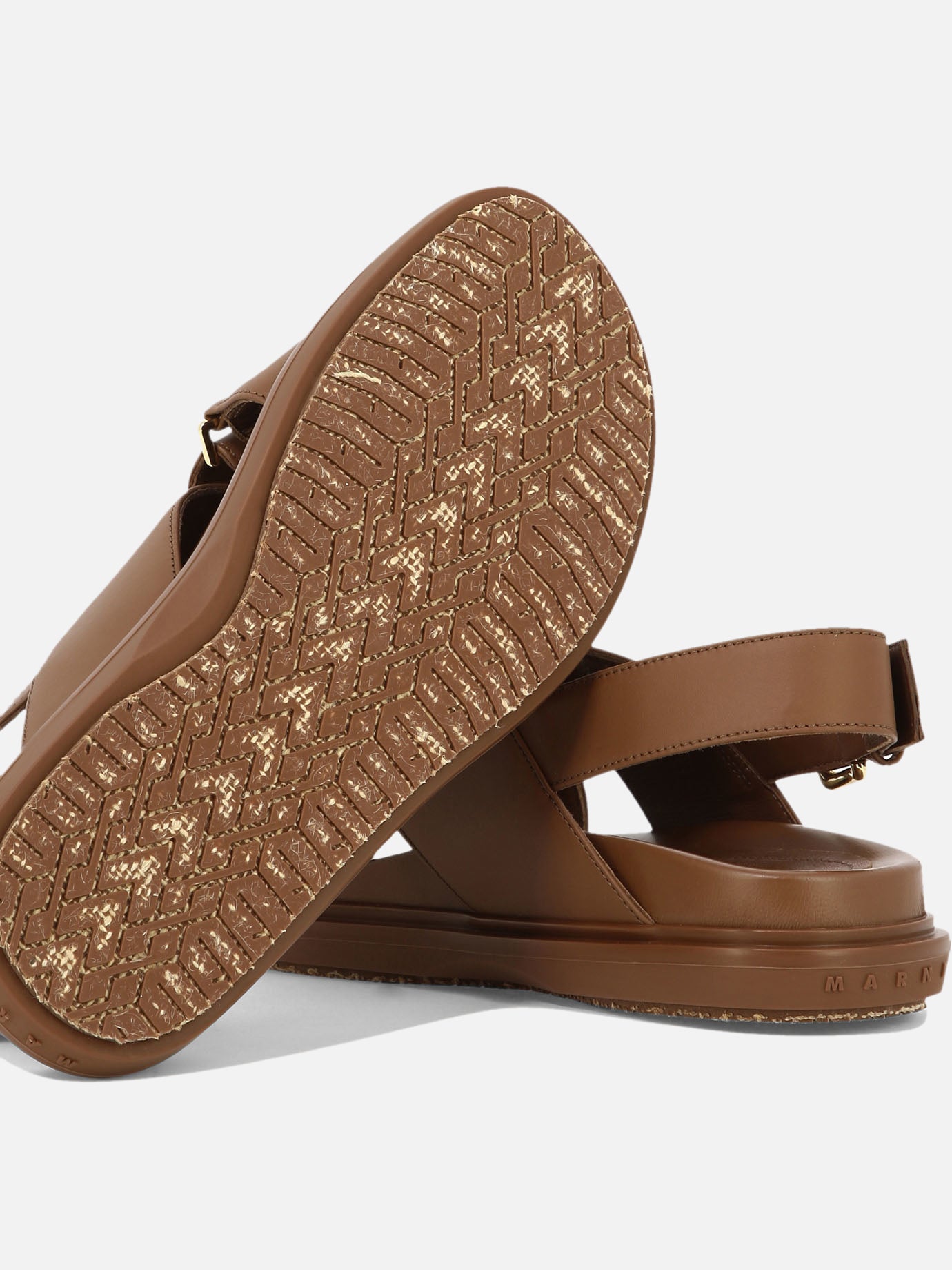 Flat sandals 100% leather - 100% rubber  Brown - Marni Women | PDP | VIETTI Online Store | thumbnail_5