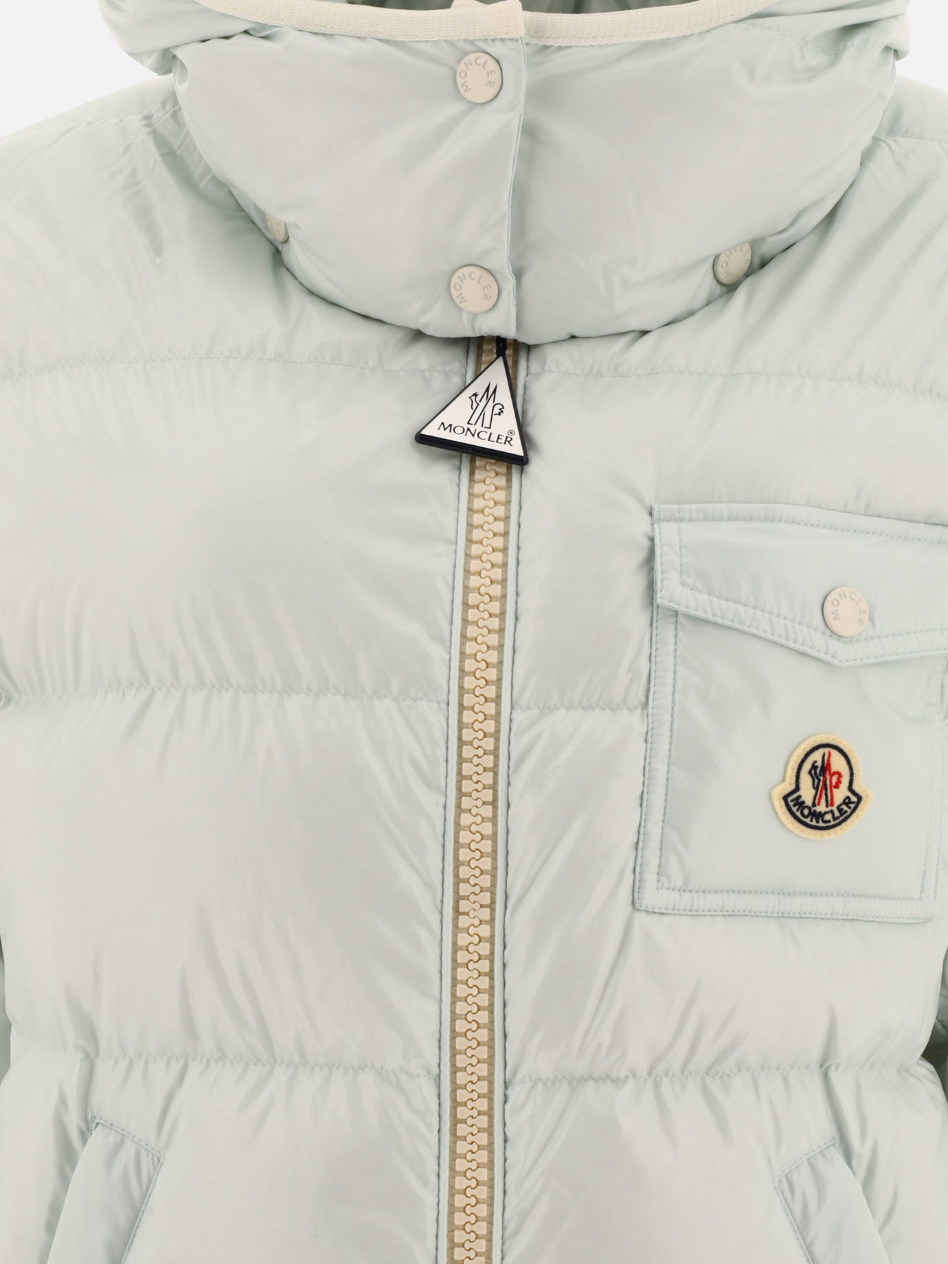 Down jackets 100% polyamide - Padding: down and feathers  Light blue - Moncler Women | PDP | VIETTI Online Store | thumbnail_3