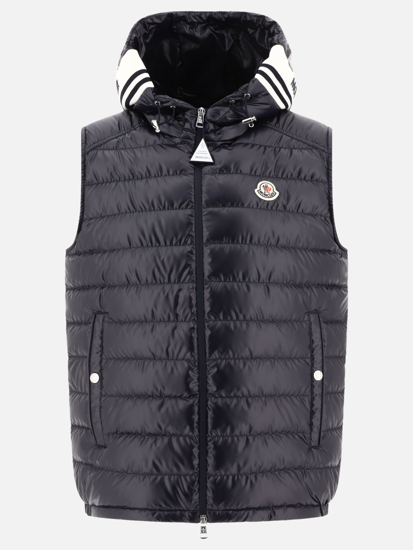 Vest jackets Solid colour  Blue - Moncler Men | PDP | VIETTI Online Store | thumbnail