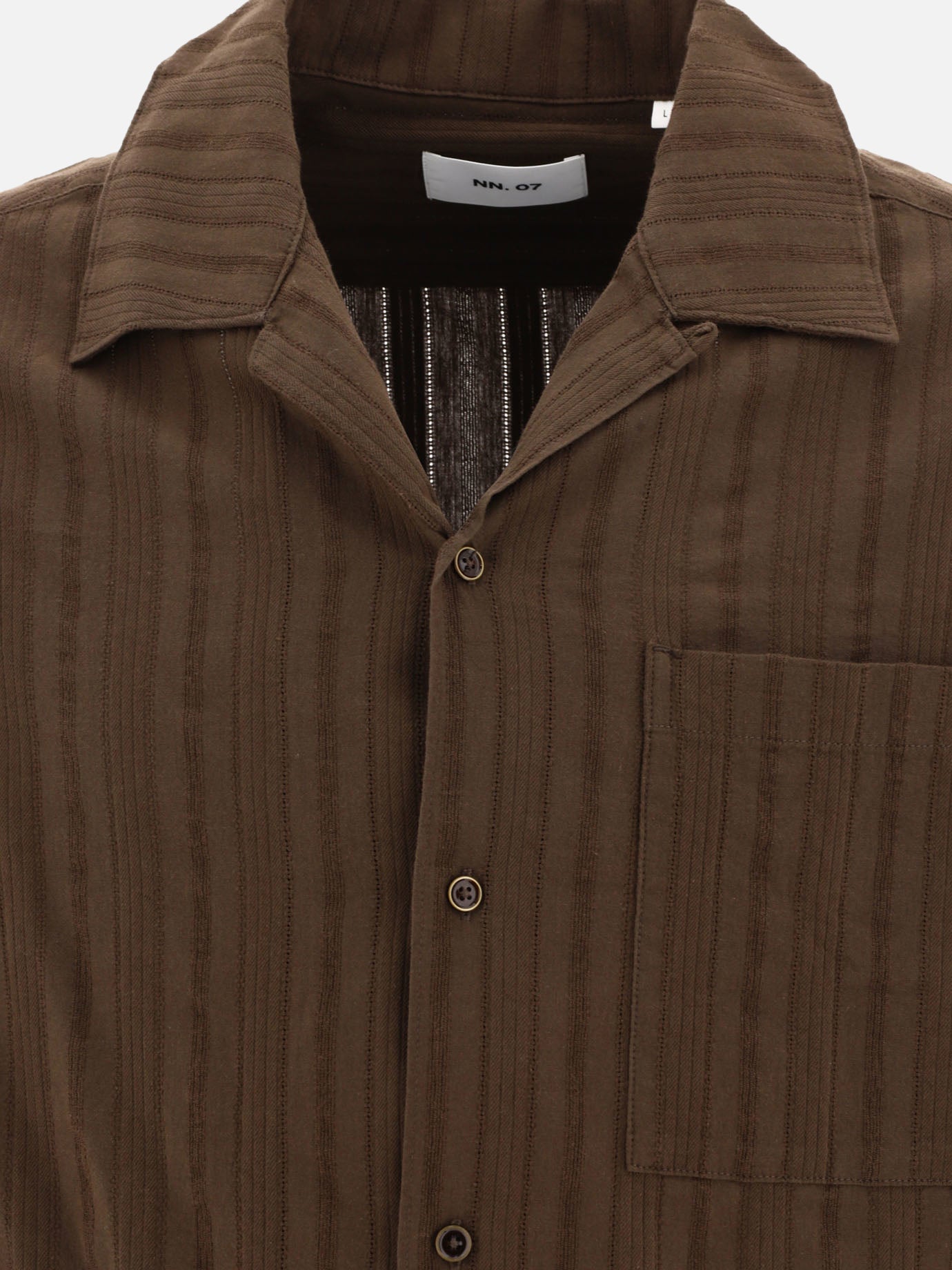 Camicie casual Solid colour  Marrone - NN.07 Uomo | PDP | VIETTI Online Store | Zoom-Modal_3
