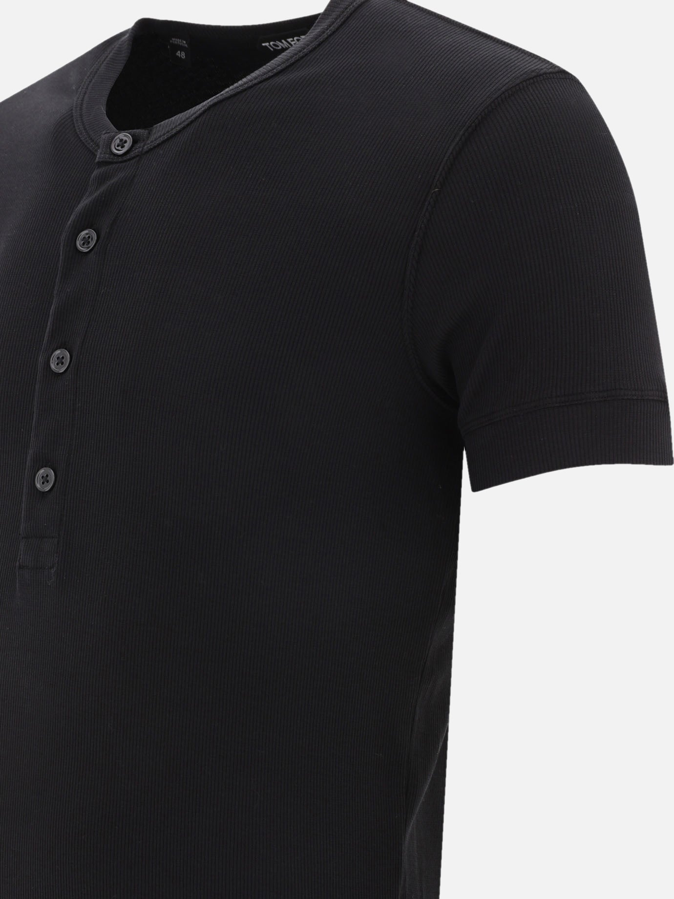 Henley t-shirts 64% lyocell 32% cotton 4% elastane  Black - Tom Ford Men | PDP | VIETTI Online Store | Zoom-Modal_4
