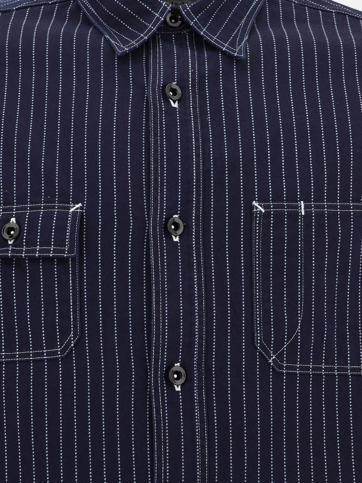 Sugar Cane "Wabash Work" striped shirt Blue