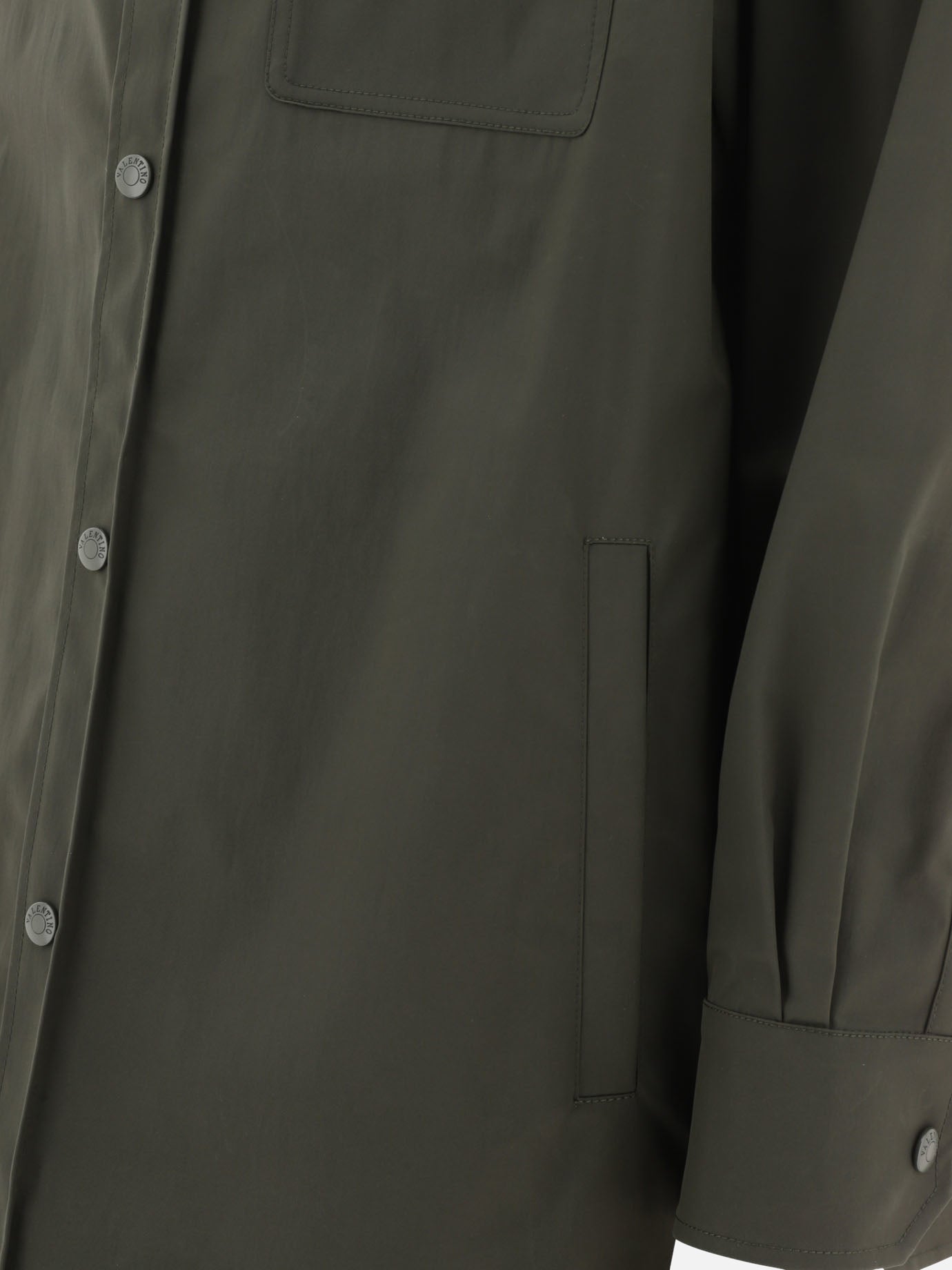 Nylon overshirt with rubberised V Detail