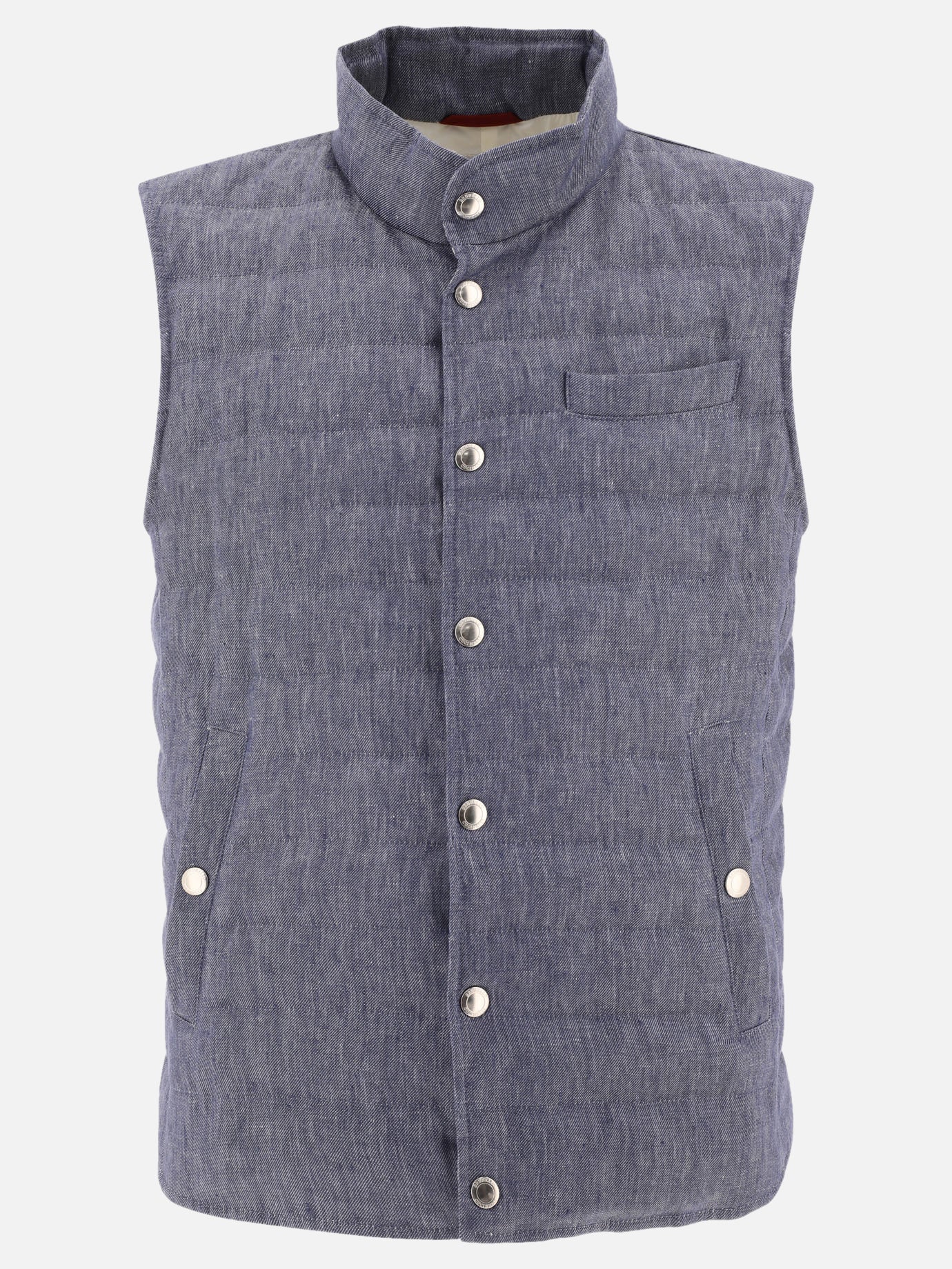 Vest jackets Solid colour  Blue - Brunello Cucinelli Men | PDP | VIETTI Online Store | Zoom-Modal
