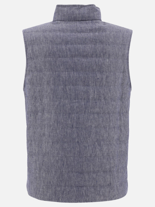 Vest jackets Solid colour  Blue - Brunello Cucinelli Men | PLP | VIETTI Online Store | 2
