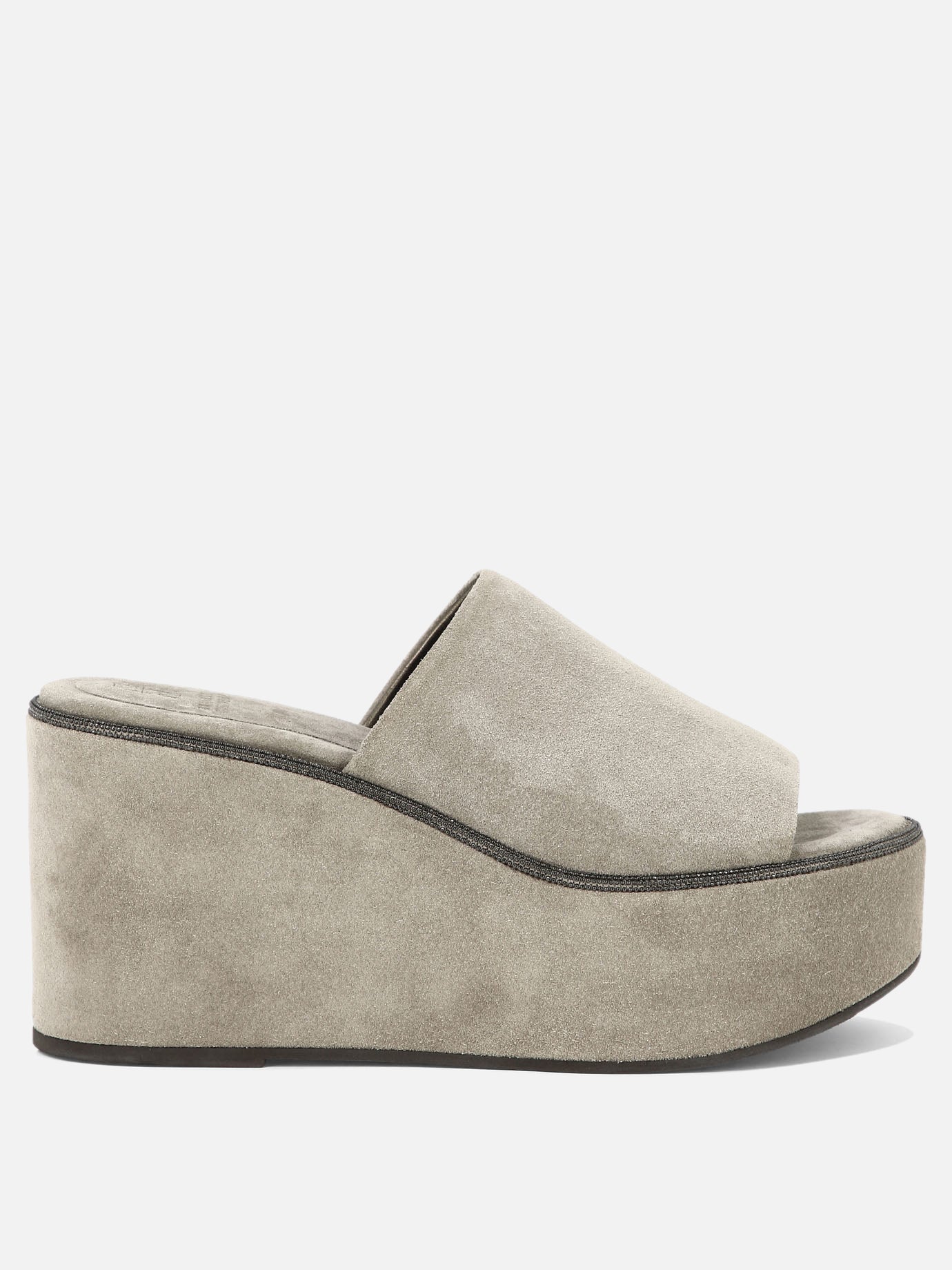 Suede wedges with precious welt