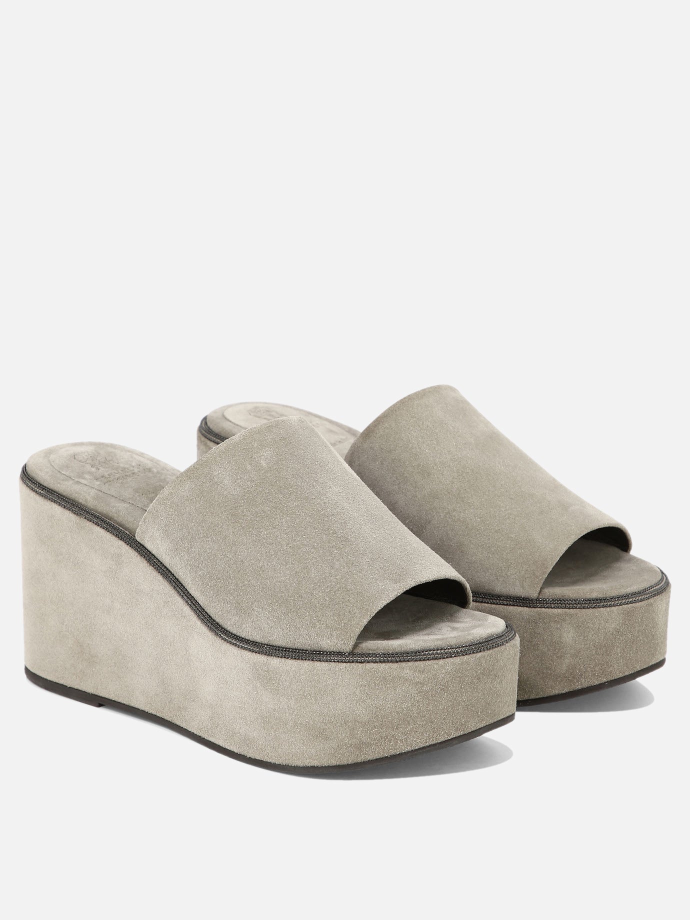 Suede wedges with precious welt