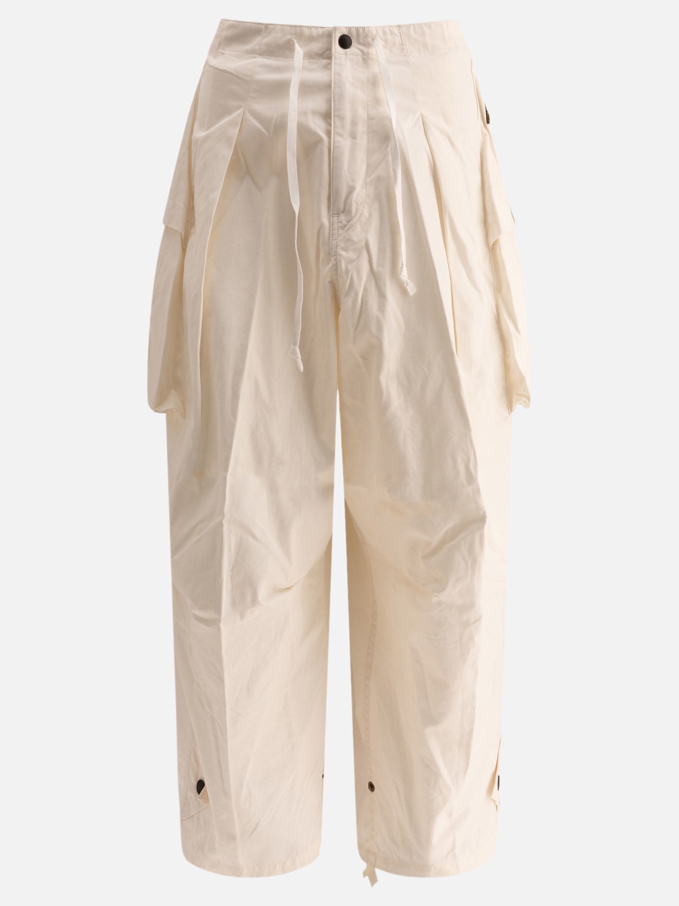 KAPITAL "Combed Gabergine AOZAI" cargo trousers White