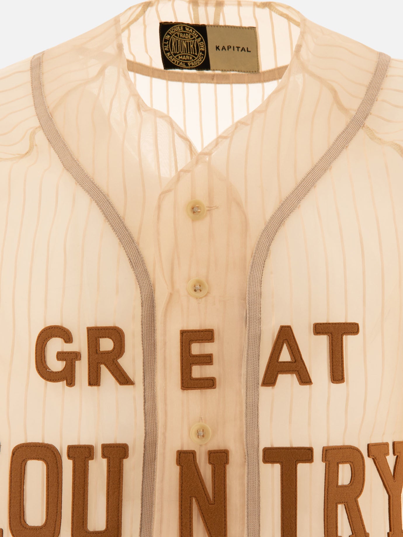 KAPITAL "Sheer Great Kountry" shirt Beige