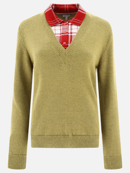 V neck sweaters Solid colour  Green - Loewe Women | PDP | VIETTI Online Store 
