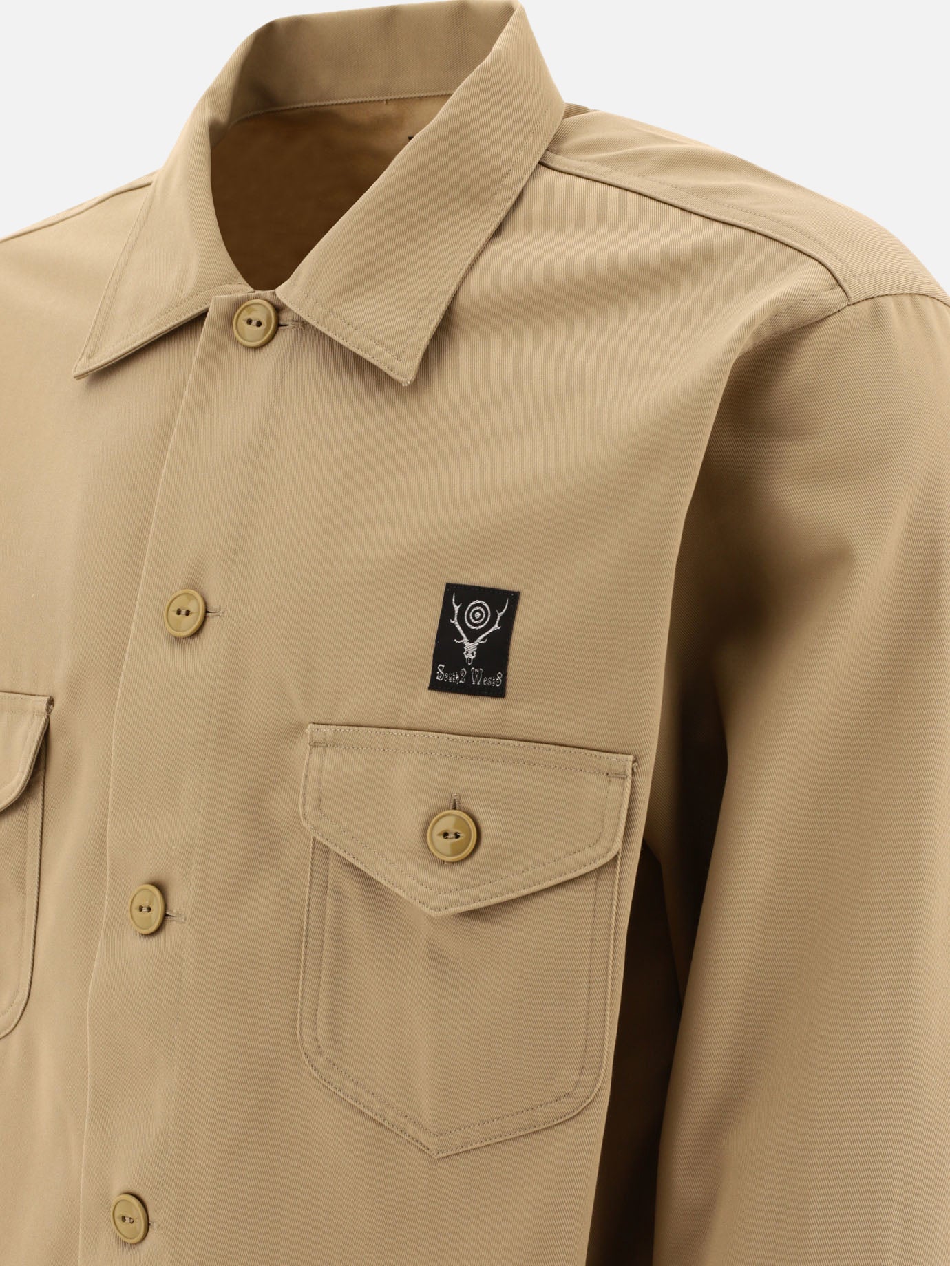 South2 West8 &quot;Smokey&quot; shirt 11505015_S Beige thumbnail_4